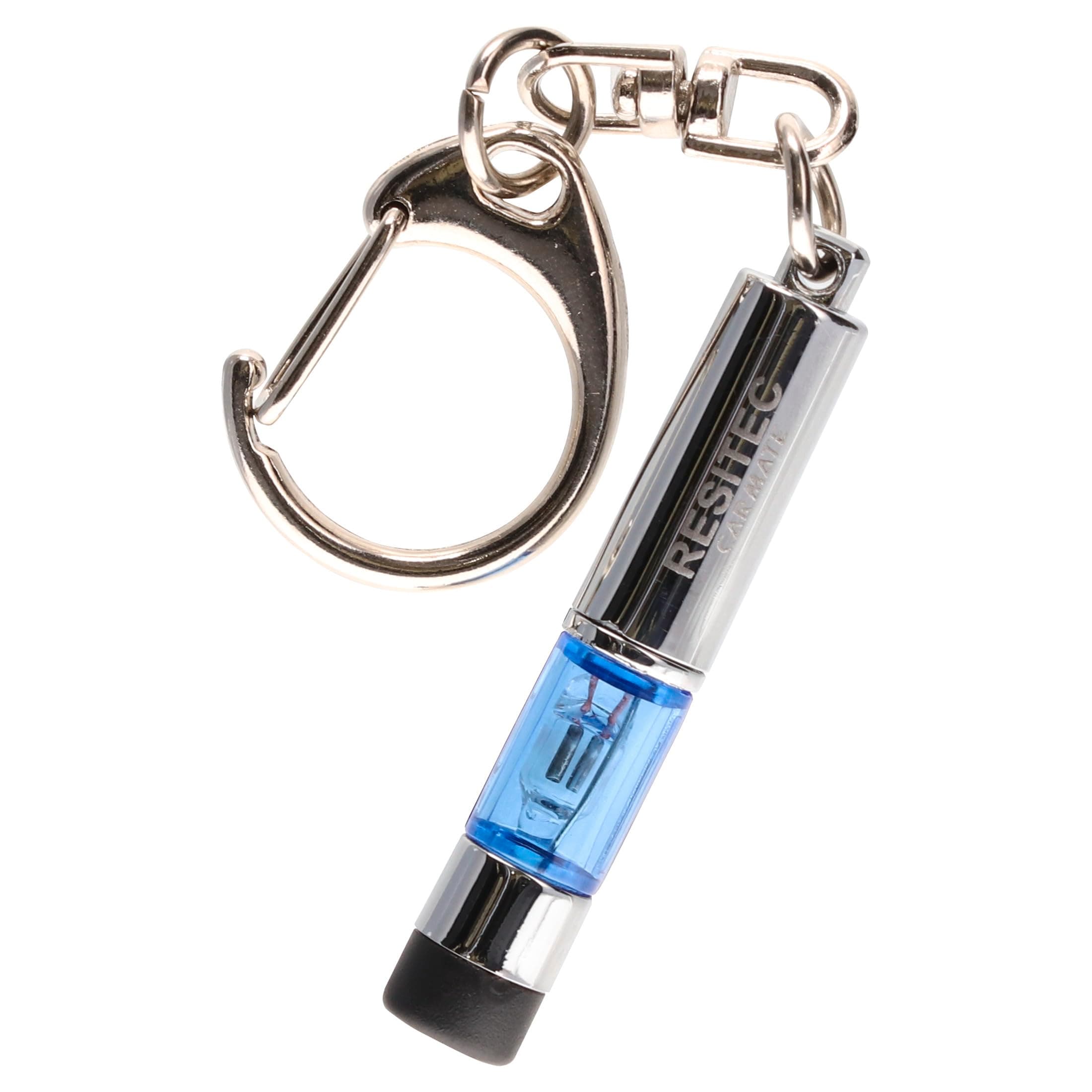 Japan NZ974 RESITEC Earthing Static Car Anti-Static Stick Key Ring Chain Holder with Lamp Light Silver Blue