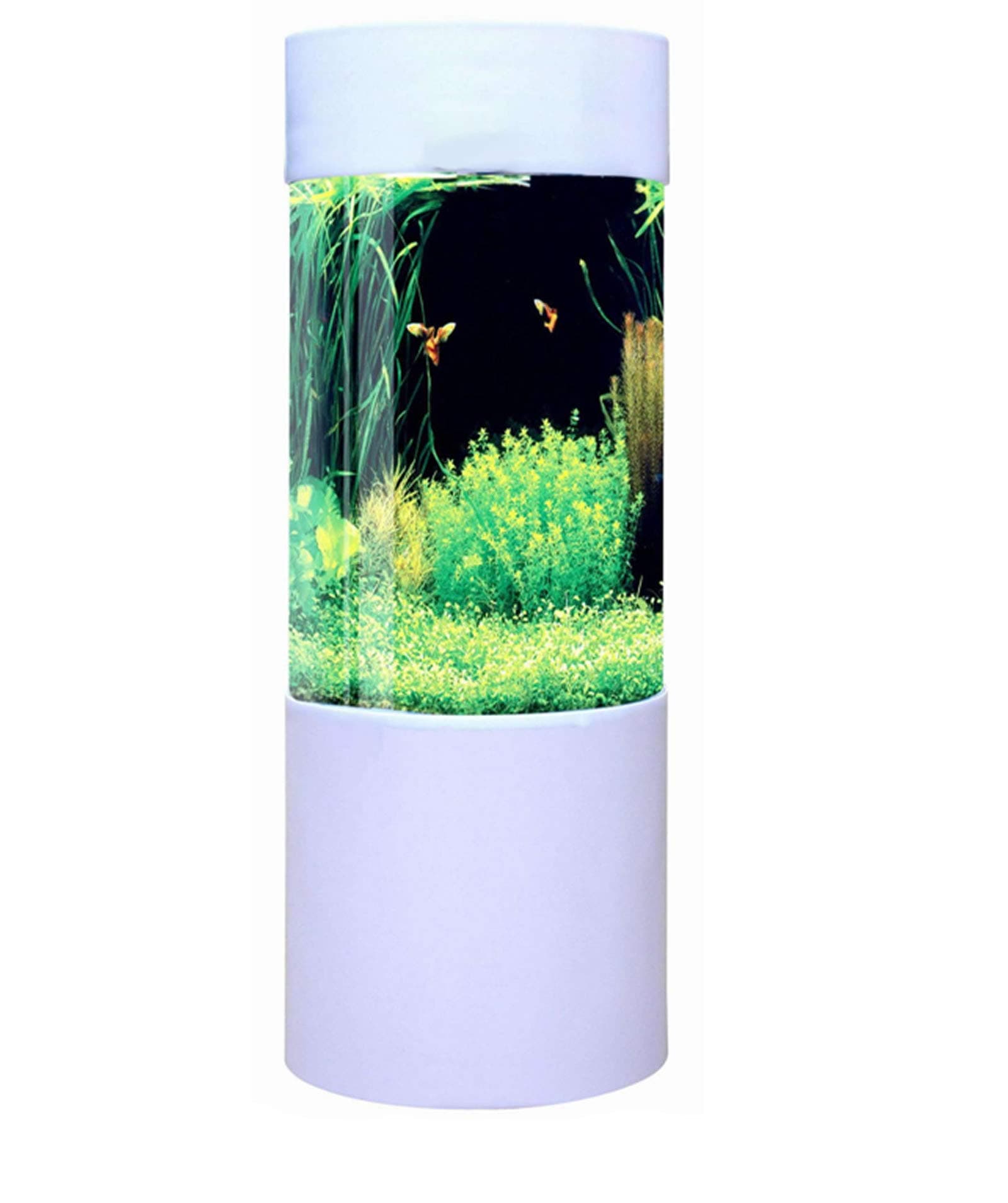Column Cylinder Aquarium Fish Tank - FRF-499 80 Litres - White