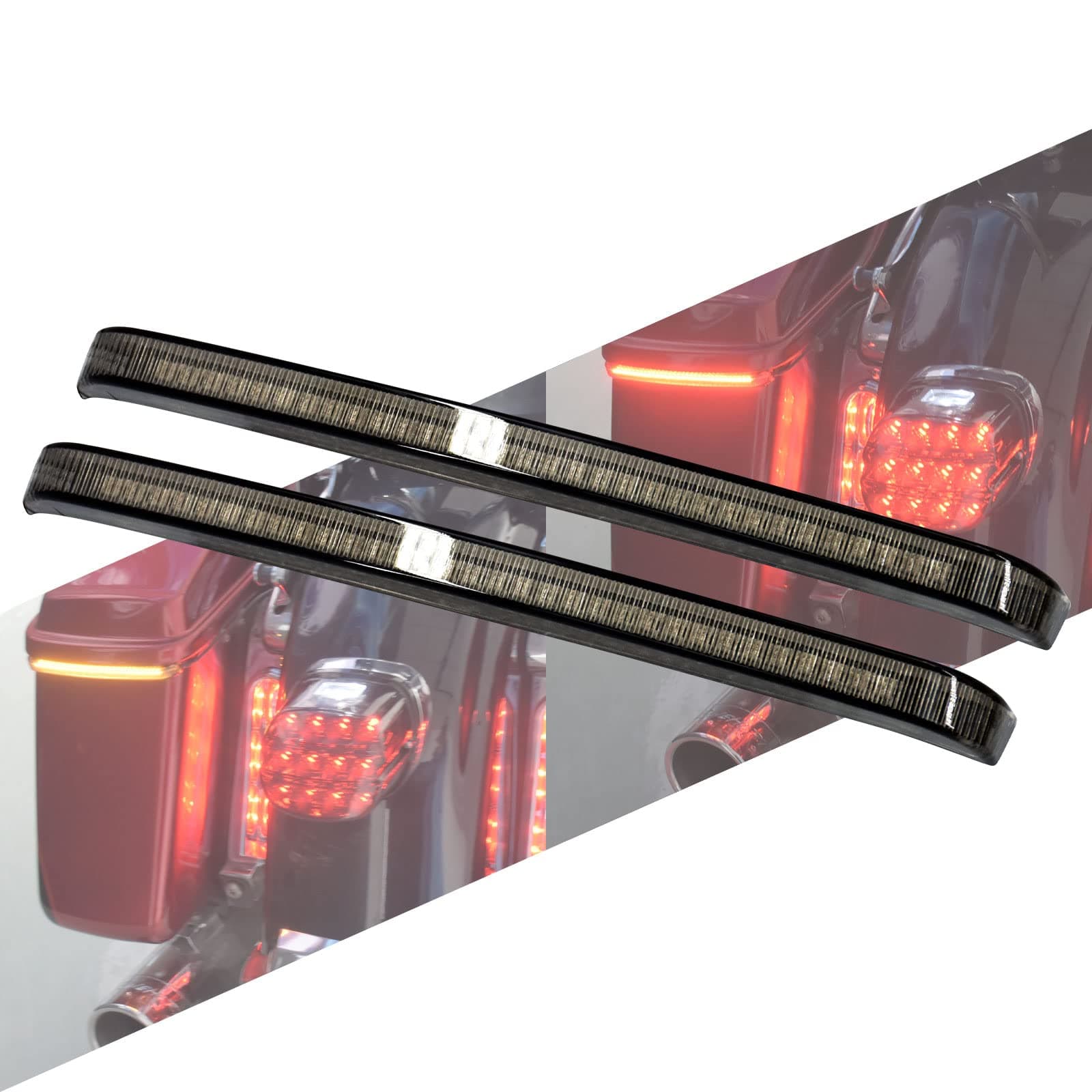 LED Saddlebag Tail Light Running Brake Sequential Turn Signal Lamp Fit for Harley Touring Road King Road Gilde Street Gilde Electra Glide Ultra Limited CVO 2014-2023 (Smoked Lens)