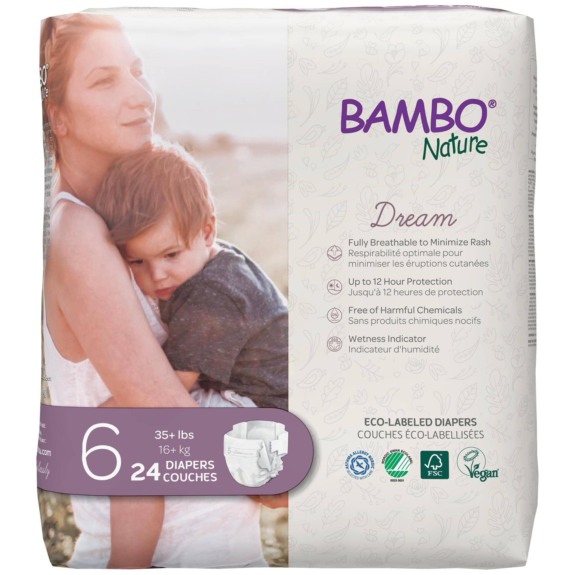 Eco-Friendly Diapers, Size 6, 16+Kg 24 Diapers