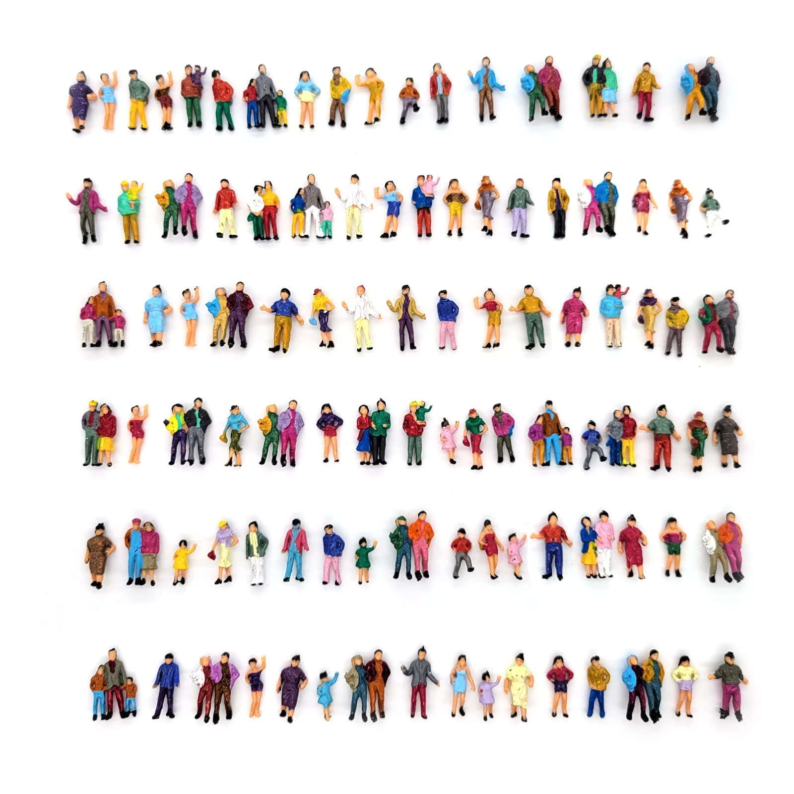 100pcs 1:87 HO Scale Standing Scenery Passengers Model Train Park Street People Figure Model Building Kit