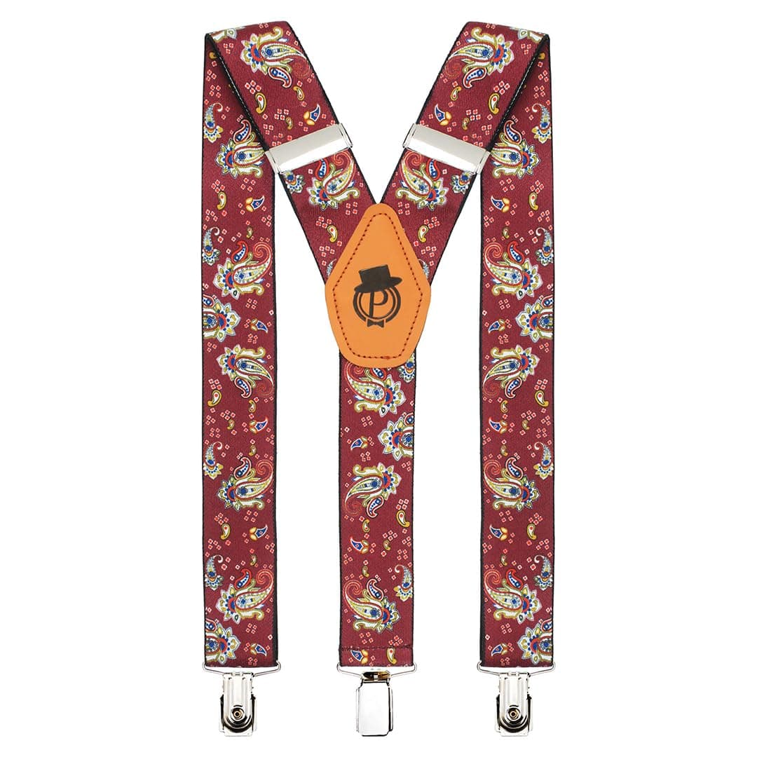 Peluche Men's Floral Cut Suspender (3.5cm Strap Width Elastic)