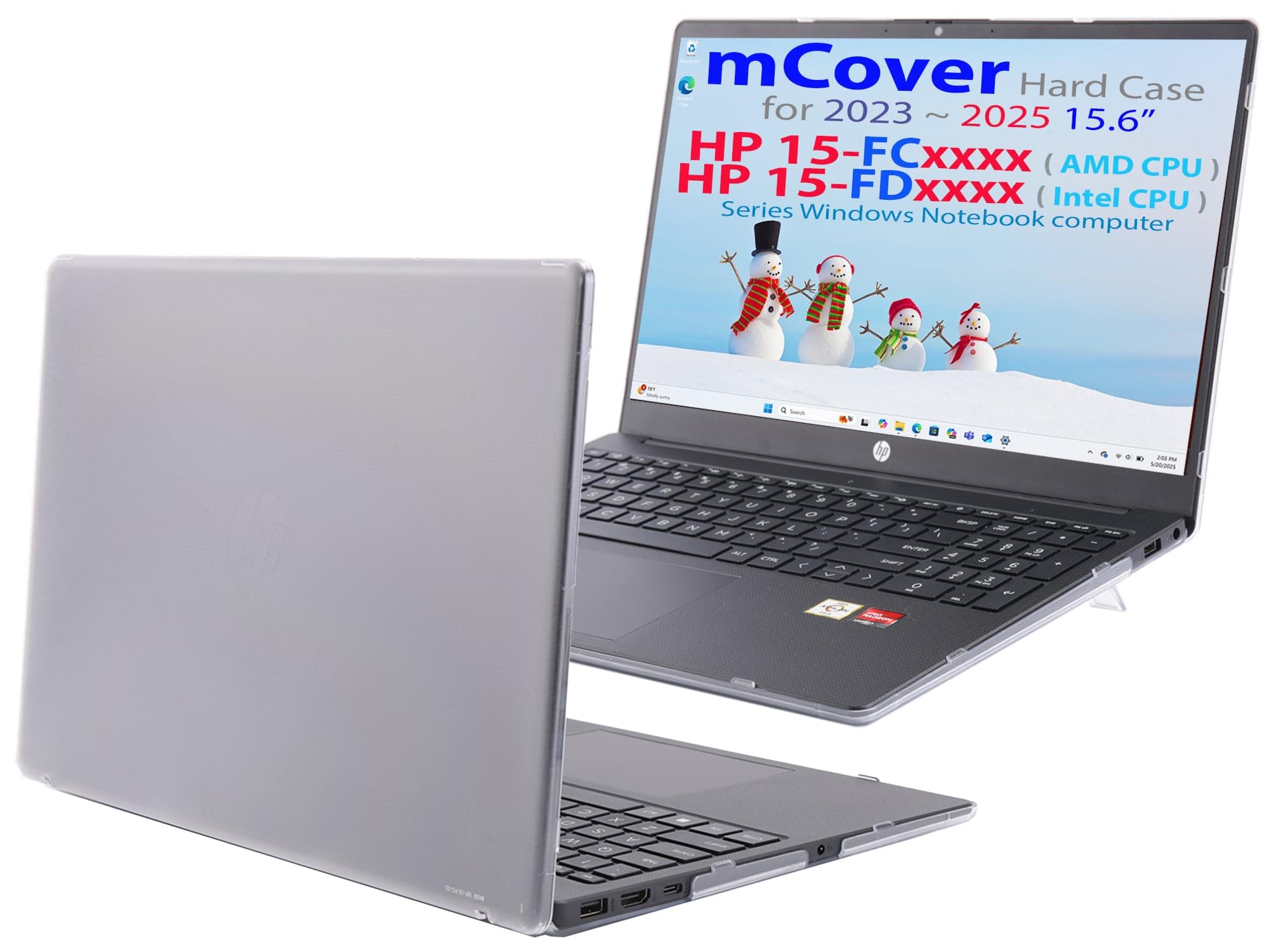 mCover Case Compatible ONLY for 2023-2025 15.6-inch HP Laptop 15-FCxxxx / 15-FDxxxx Series Windows Notebook PC (NOT Fitting Any Other HP Laptop Models) - Clear