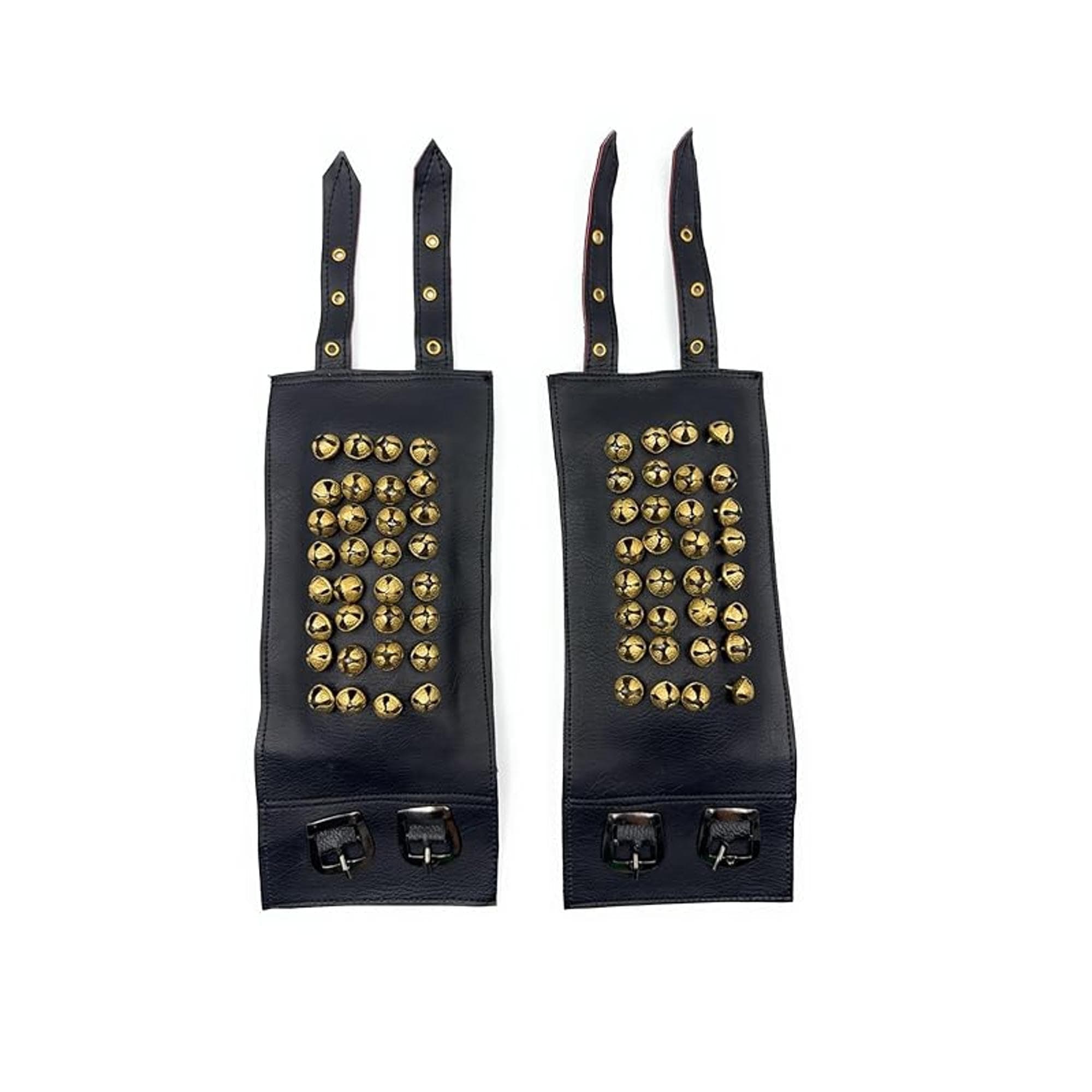 Premium 4-Line Brass Ghungroo Dance Anklets with Brown Leather Belt | Traditional Ghungroo for Bharatanatyam, Kuchipudi & Indian Classical Dance.