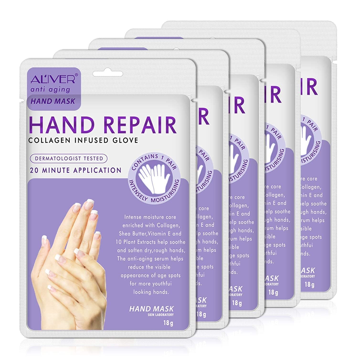 Hand Peel Mask, (5 Pack) Moisturizing Gloves,Moisturizing Natural Therapy Gloves,Exfoliating Peeling Mask For Dry Hands, Repair Rough Skin Men Women