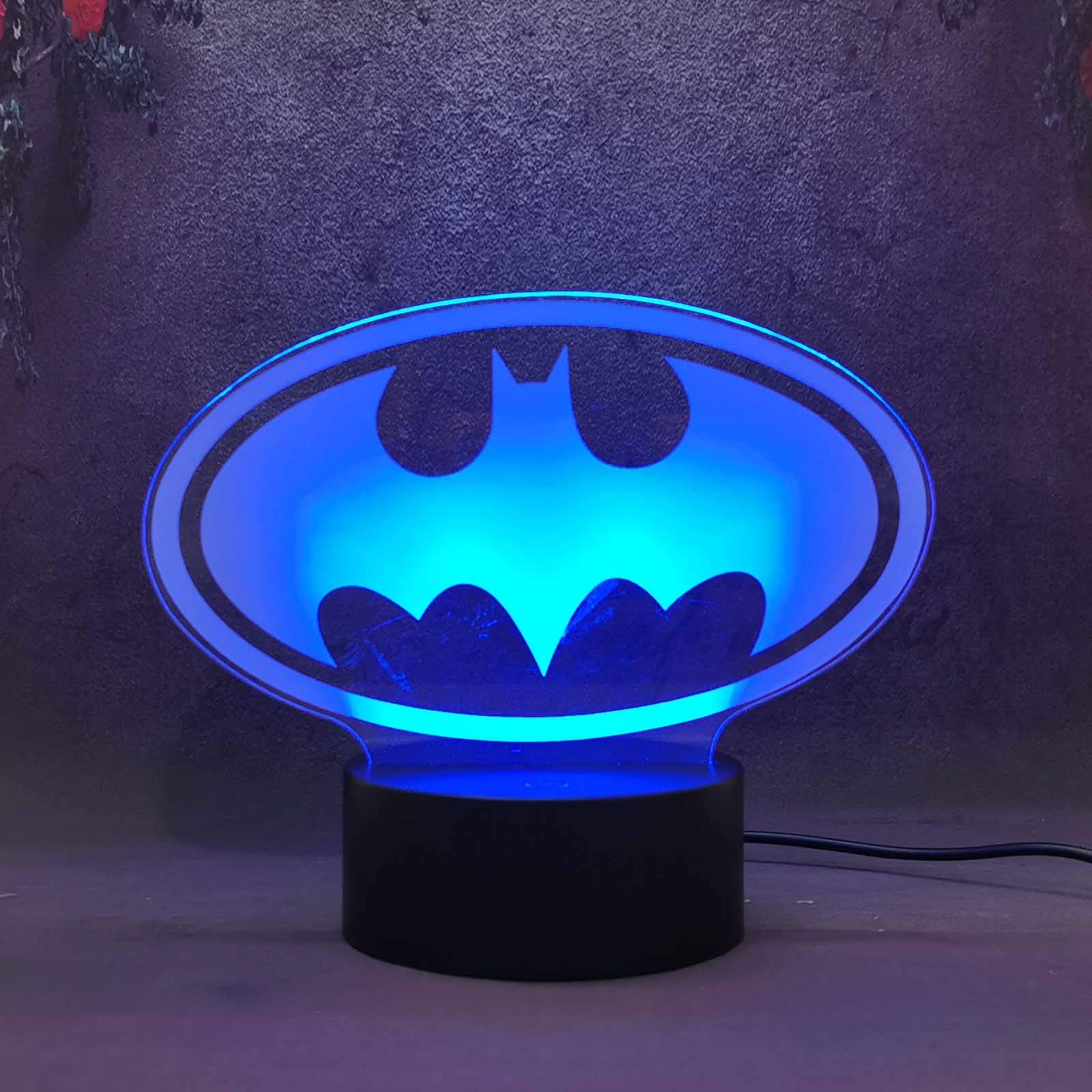 LED Night Light for Baby 7 Color Change Remote Control Smart Lamp Mavel Legend Batman Toy Action Figure Sleep Lamp for Kid