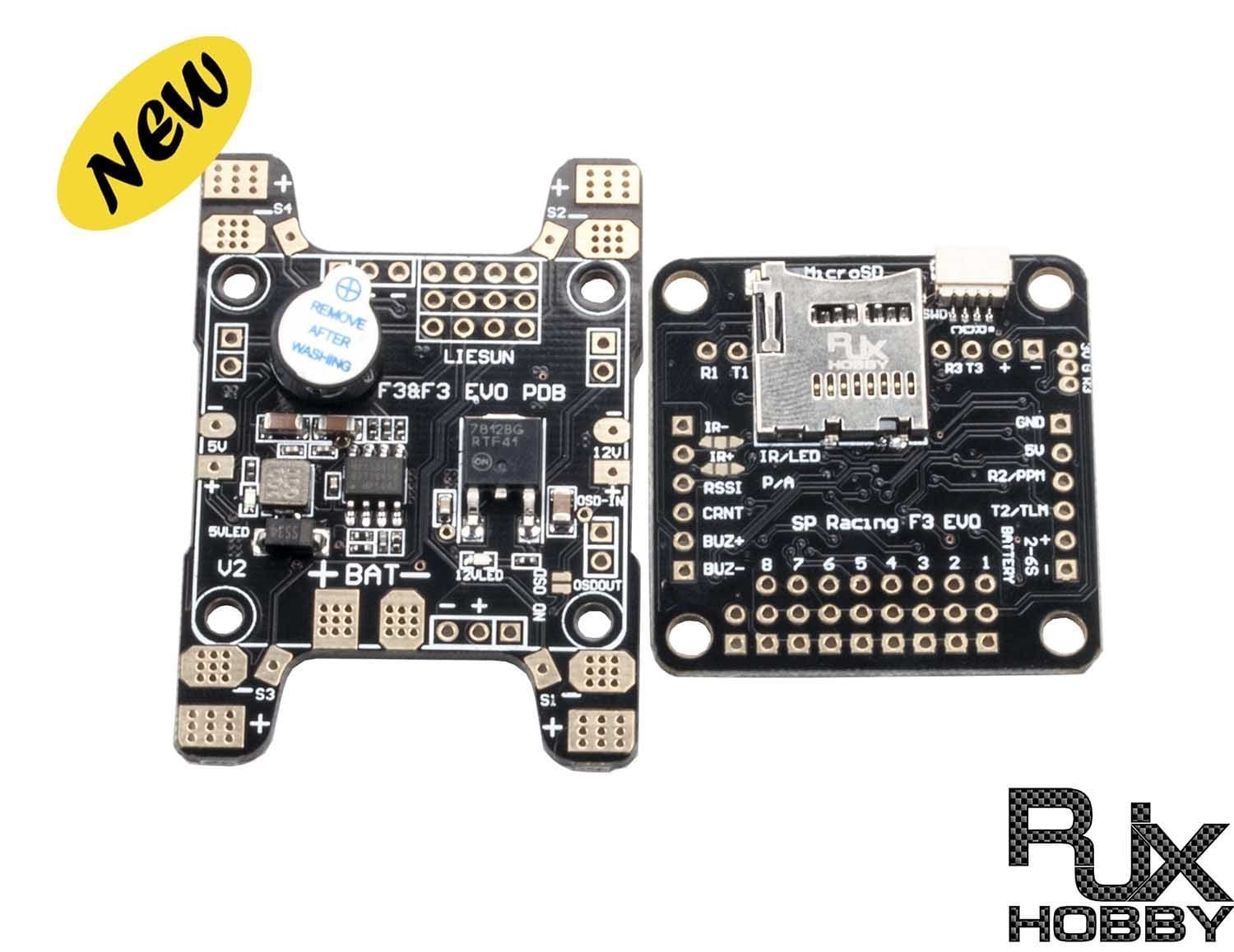 RJX SP Racing F3 EVO Flight Controller with PDB Power Distribution Board for FPV Racing Drone QAV R QAV 250 210 180 QAV X 210 250 130 ZMR 250