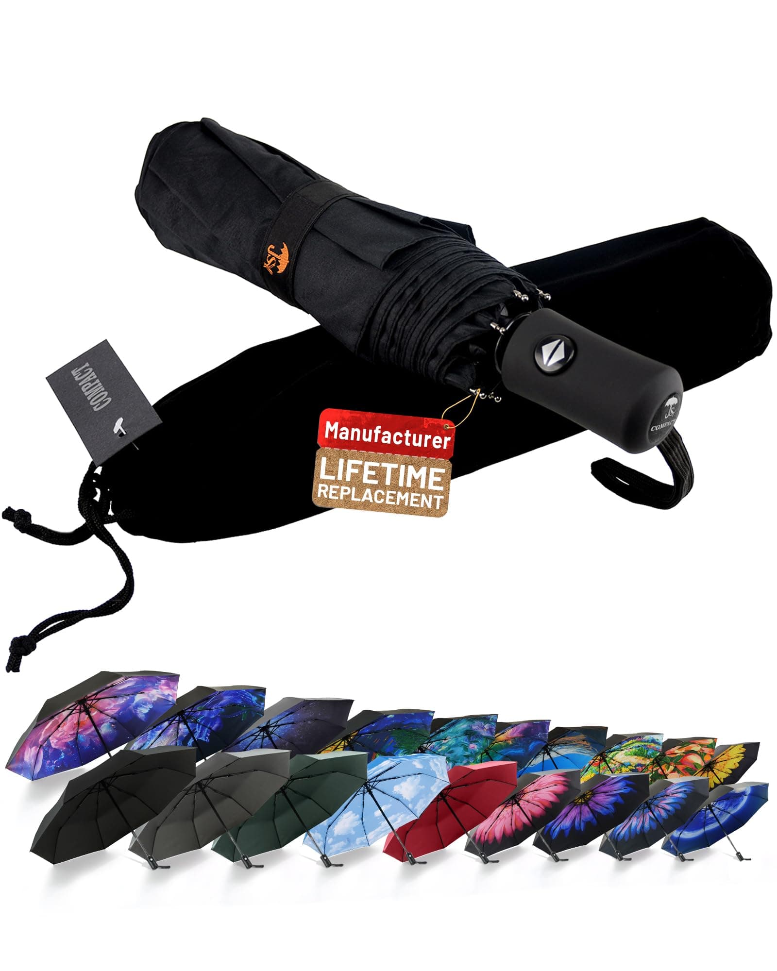 SY COMPACT Travel Umbrella Windproof Automatic Umbrellas Small Compact UV Sun Protection Factory Outlet Umbrella