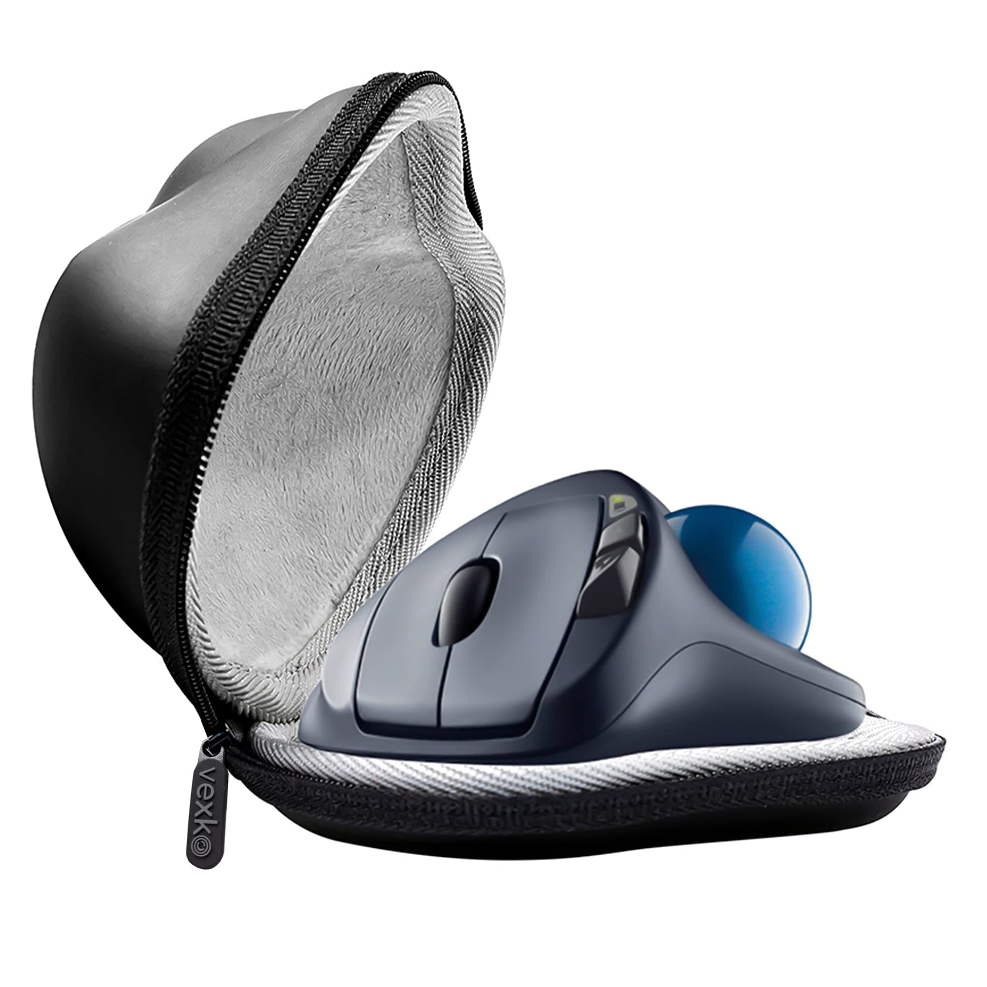 Mouse Travel Case Compatible with Logitech M570 / Ergo M575 Wireless Trackball Computer Mouse - Case Only (Black/Grey)