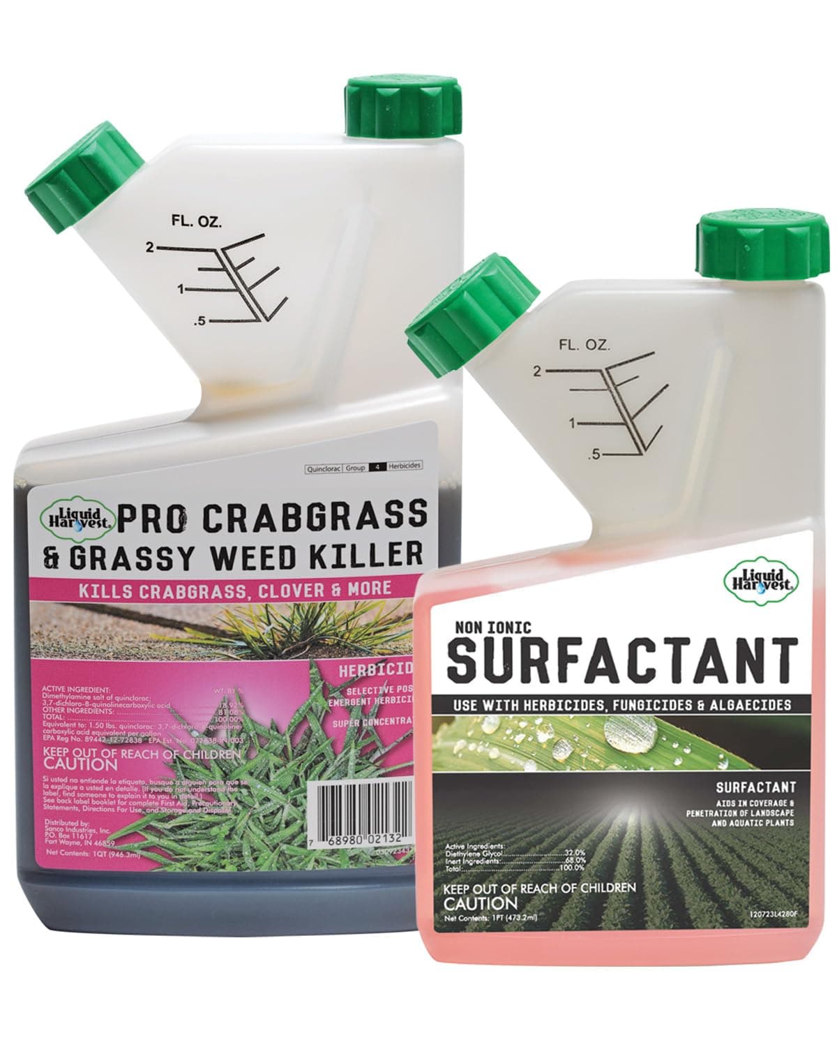 Pro Crabgrass & Grassy Weed Killer 32 Ounces- 18.92% Quinclorac | Concentrated Non-Ionic Surfactant 16 Ounces