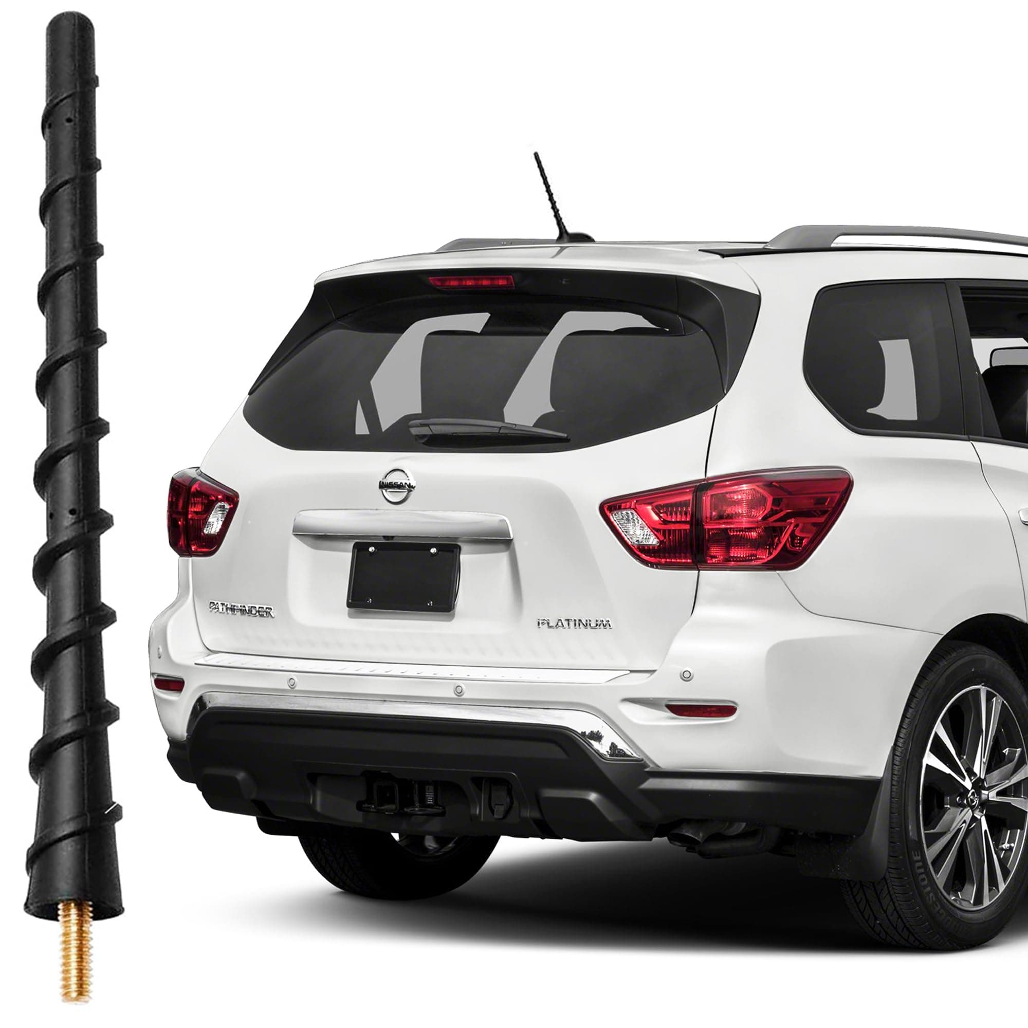 KSaAuto Antenna for Nissan Pathfinder Rogue Cube 350Z Murano Leaf Navara Versa Sedan Note Sentra Juke Frontier Kicks Altima, 7 Inch Short Nissan Car Antenna Replacement Mast Screw