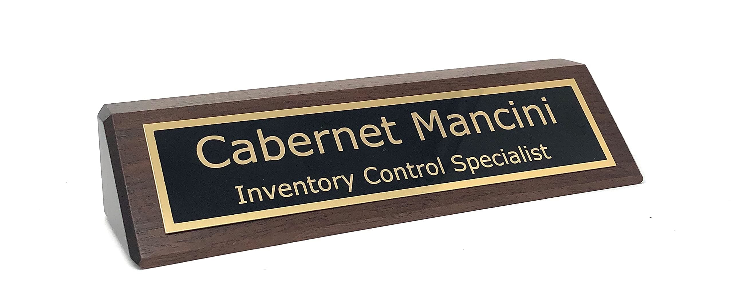Personalized Desk Name Plate - Walnut - Free Engraving