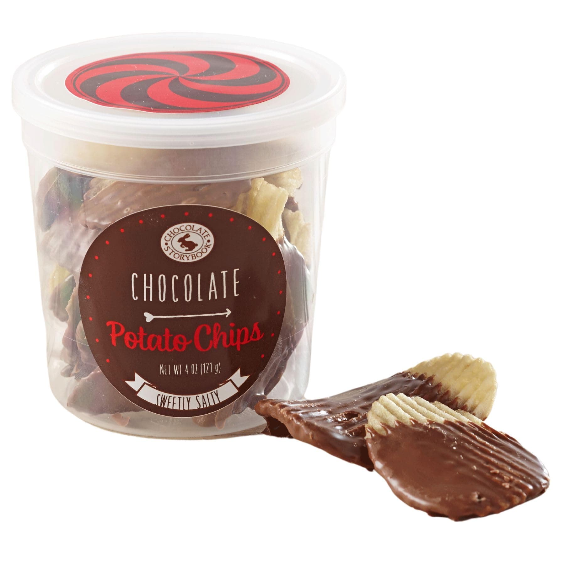 Milk Chocolate Covered Potato Chips Gift Tub - Snacking, Sweet, Savory Gifts for All Occassions