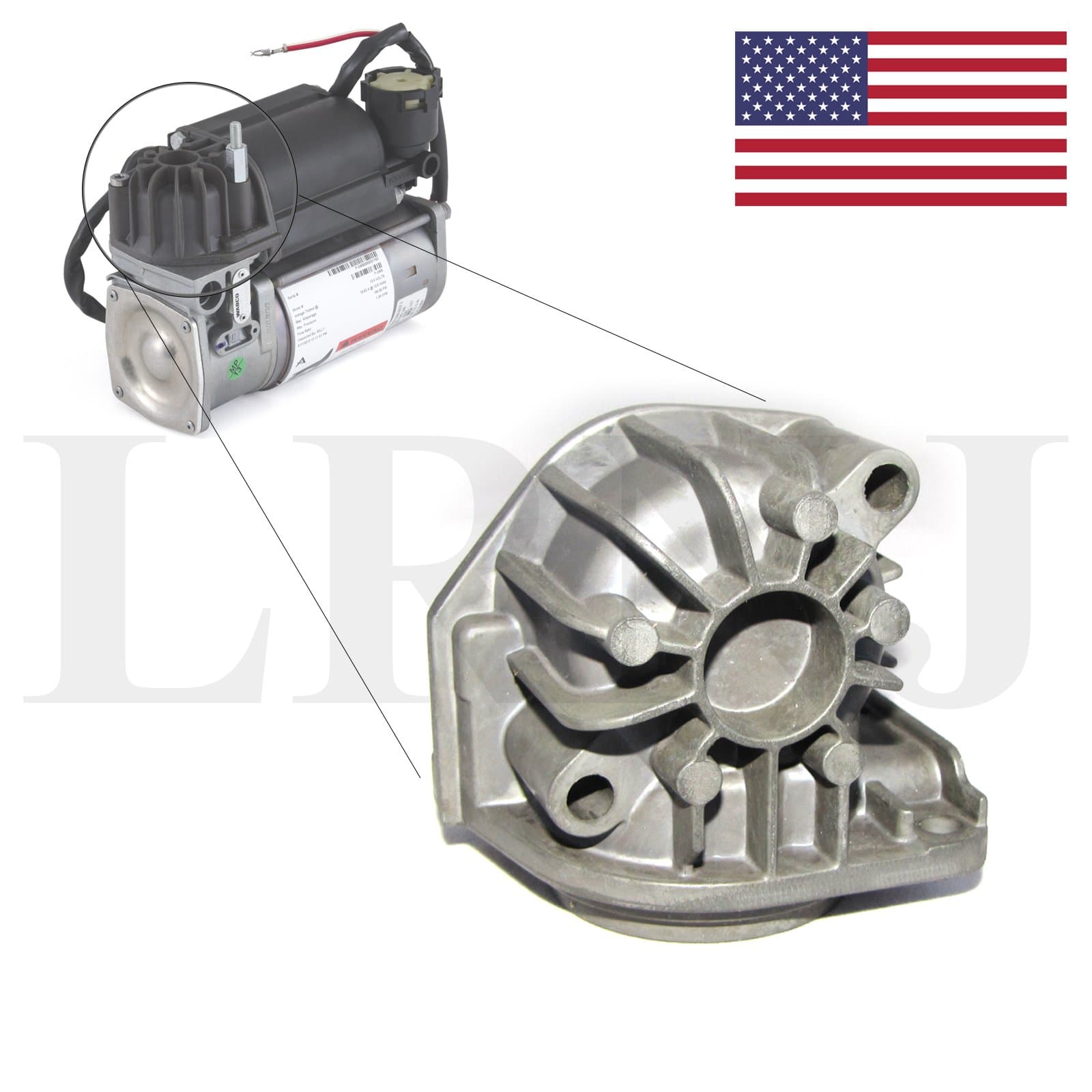 BMW X5 (E53), 7 SERIES (E65 E66) AIR SUSPENSION COMPRESSOR PUMP CYLINDER HEAD PART: LRNJE66CYLINDER