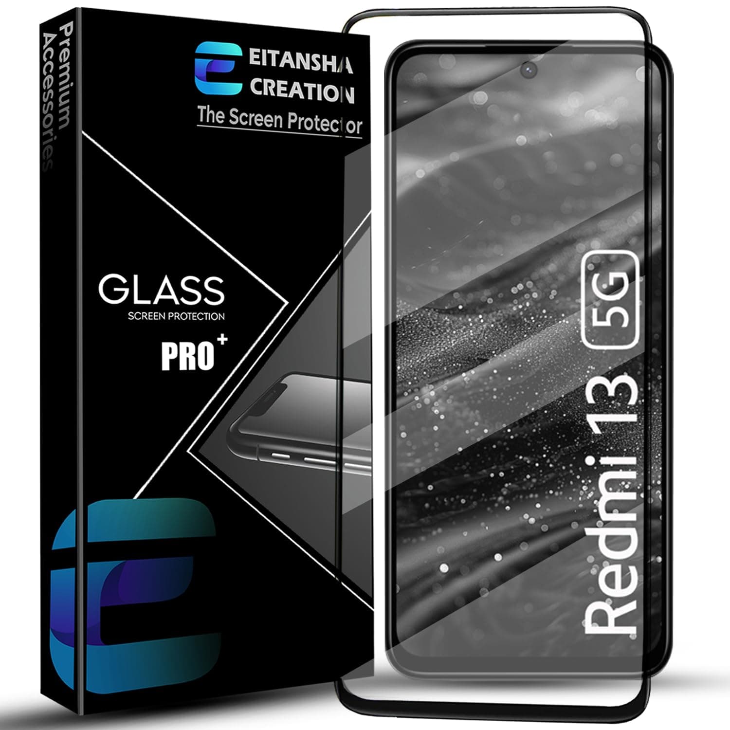 For Redmi 13 5G / Poco M6 Pro 5G / Redmi 12 5G /4G Tempered glass screen protectors with Full Edge Protection and Easy Installation Kit