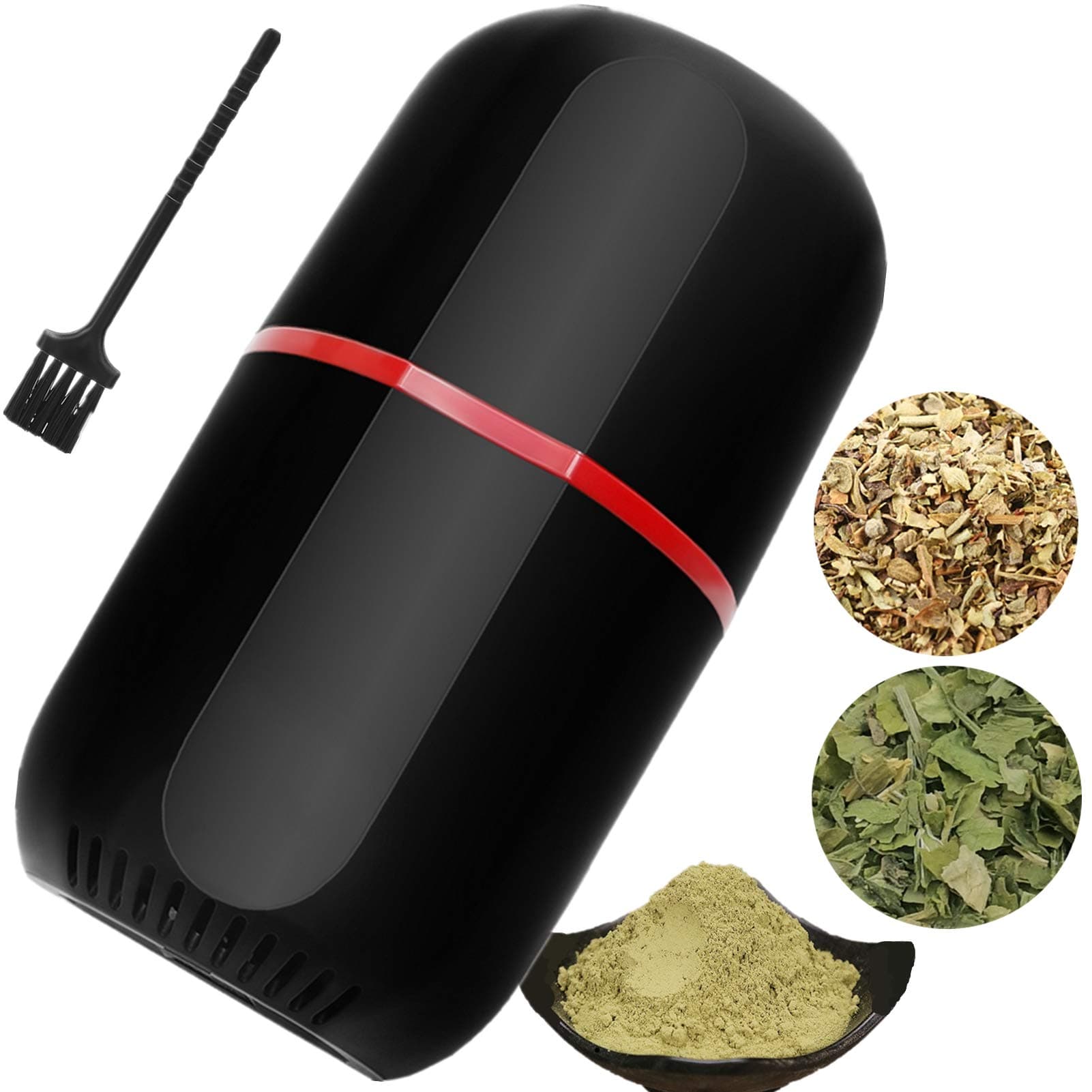 Coffee Grinder Electric, TURIMON Small Coffee Bean Grinder/Coffee Blender/Coffee Mill For Spices, Food, Nuts, Herbs With Cleaning Brush - Black - 3 to 4.2 oz Capacity