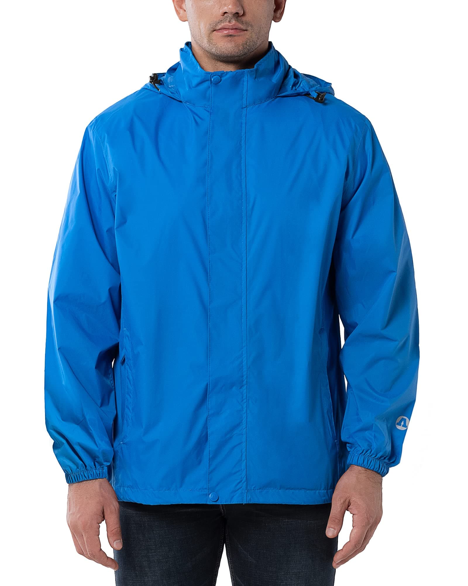 Outdoor Ventures Men's Rain Jacket Waterproof Lightweight Packable Rain Shell Raincoat with Hood for Golf Hiking Travel