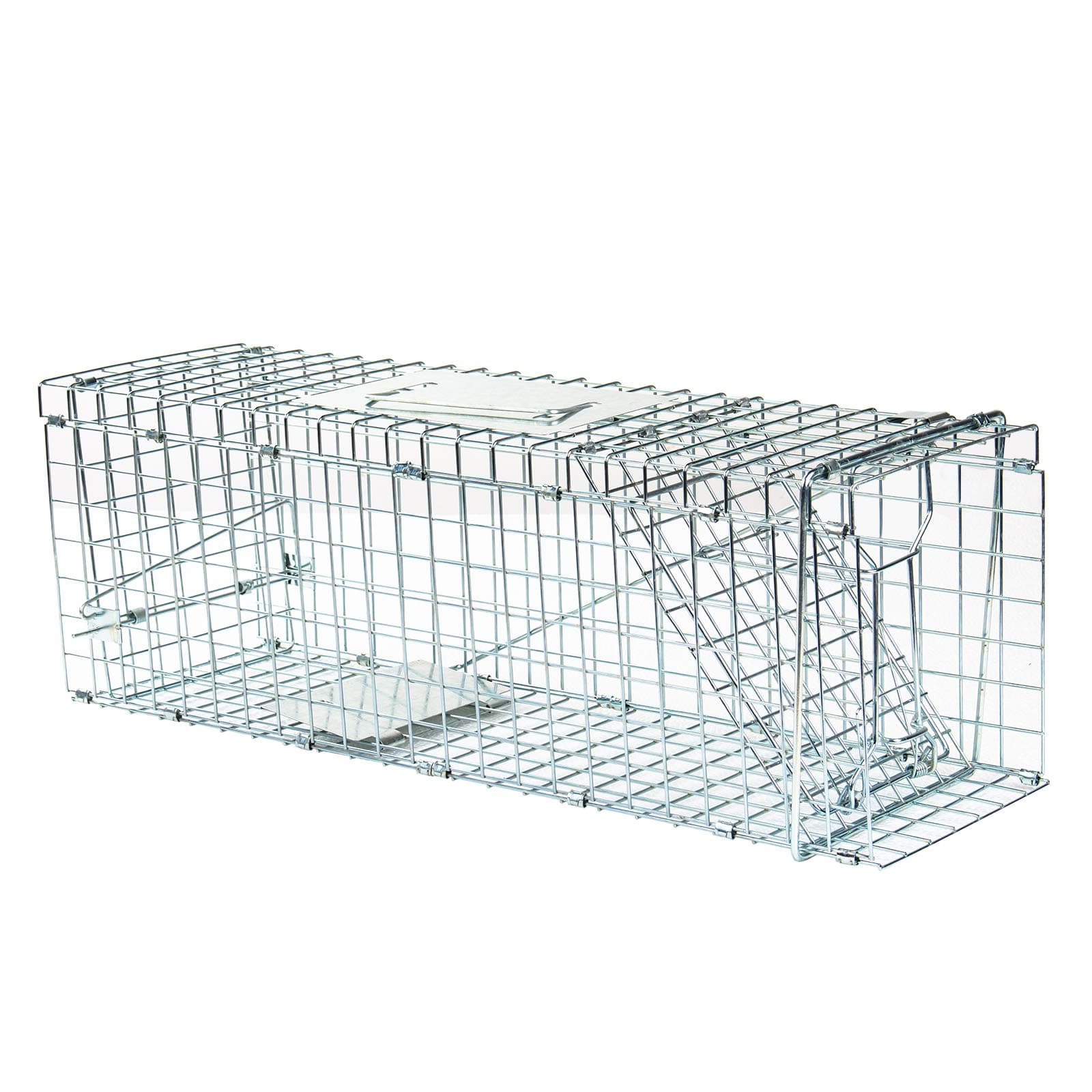 DAWOO Pro-Quality Humane Live Animal Trap Cage,Catch and Release Rabbits,Squirrel, Raccoon and Similar Sized (79*28*33CM)