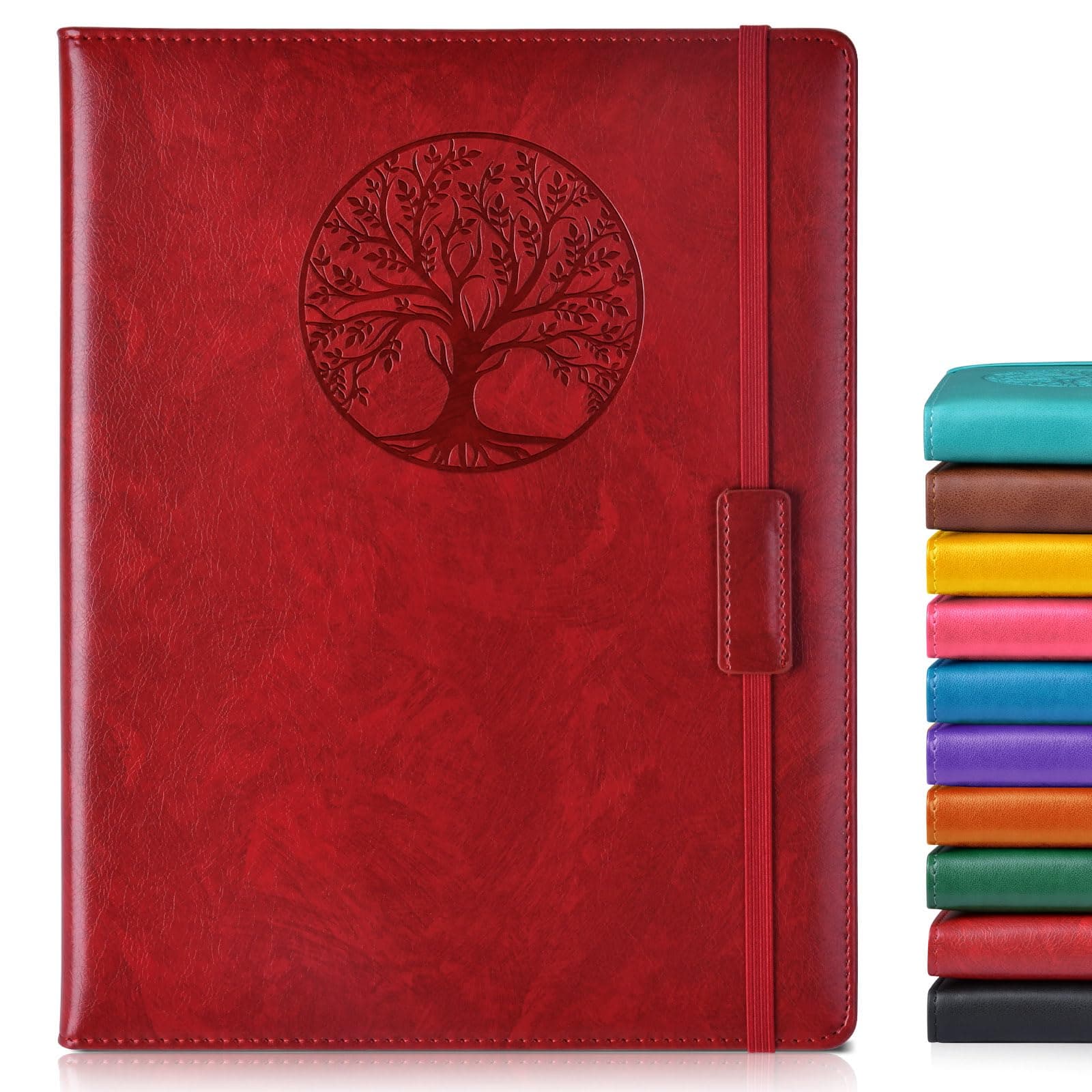 Lined Journal Notebook for Women Men,256 Pages A4 Large Hardcover Leather Journals for Writing,Travel,Business,Work,School,College Ruled Notebooks for Note Taking, Diary Notepad 8.6"×11"