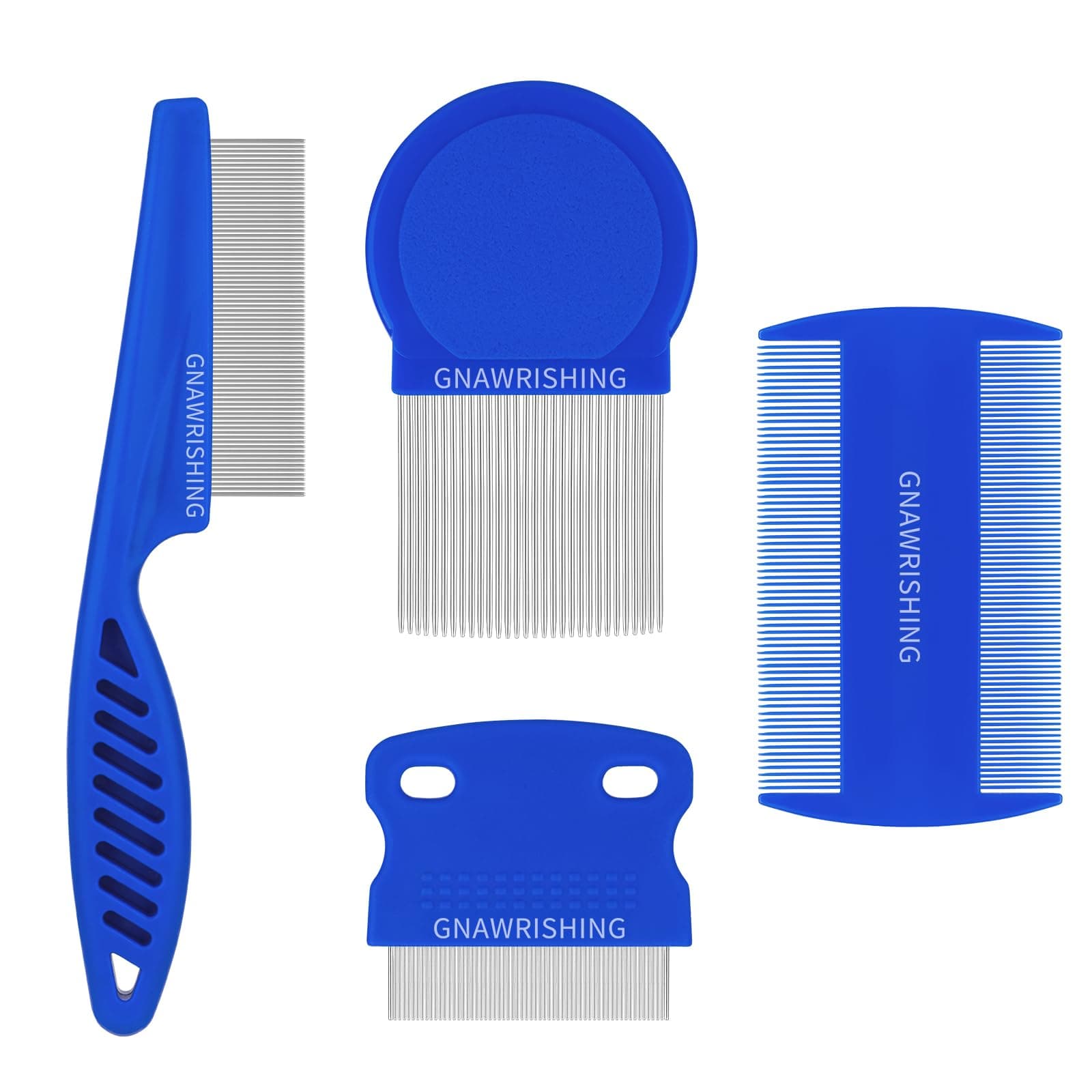 Flea Comb 4Pcs with High Strength Teeth Pet Tear Stain Remover Combs, Pet Dog Cat Grooming Comb Set Effective Float Hair Remover