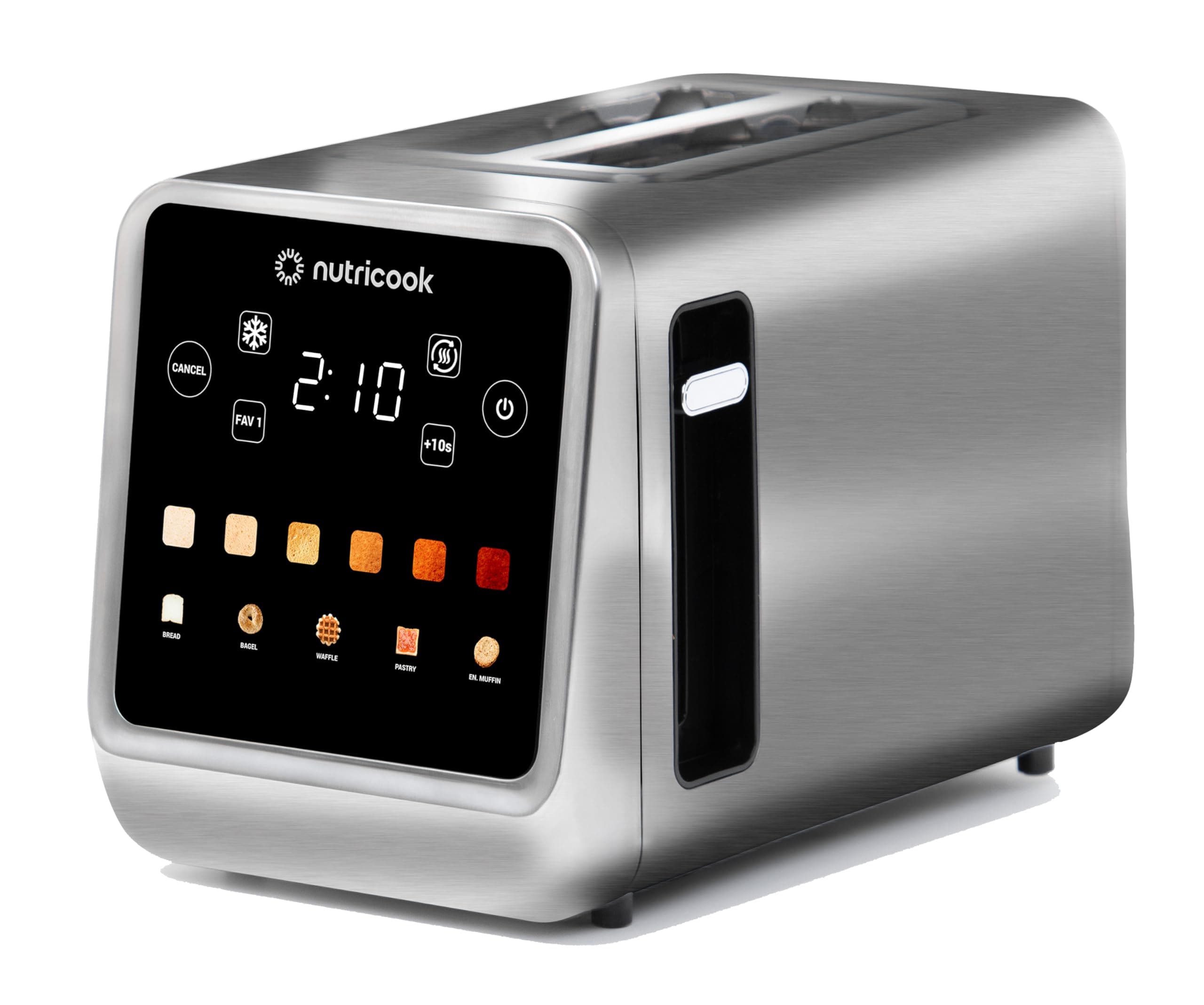 2-Slice Smart Toaster with 6 Browning Levels, Auto Shut-Off, Reheat, Defrost, Bun Warmer & Favorite Button | Bagel, Waffle, Pastry, Muffin Modes | Stainless Steel, 850W,2-Year Warranty,TS201