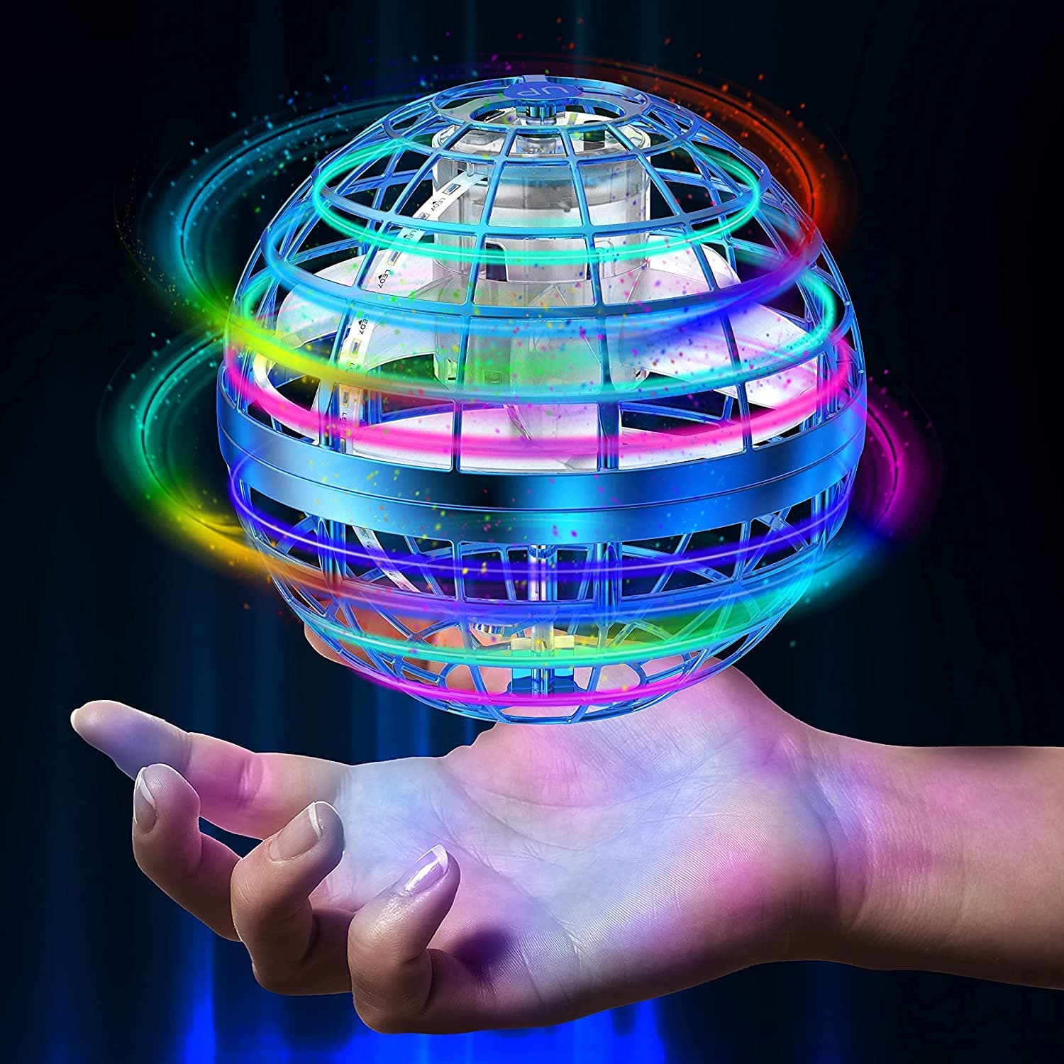 Flying Ball Toys, New Version Mini Spinner Drones, RGB light Flying Toys 360°Rotating Soaring Orb Toy, Built-in LED Flying Spinner UFO Space Toy by KASTWAVE, Gift For Kids Adults Indoor Outdoor Gift