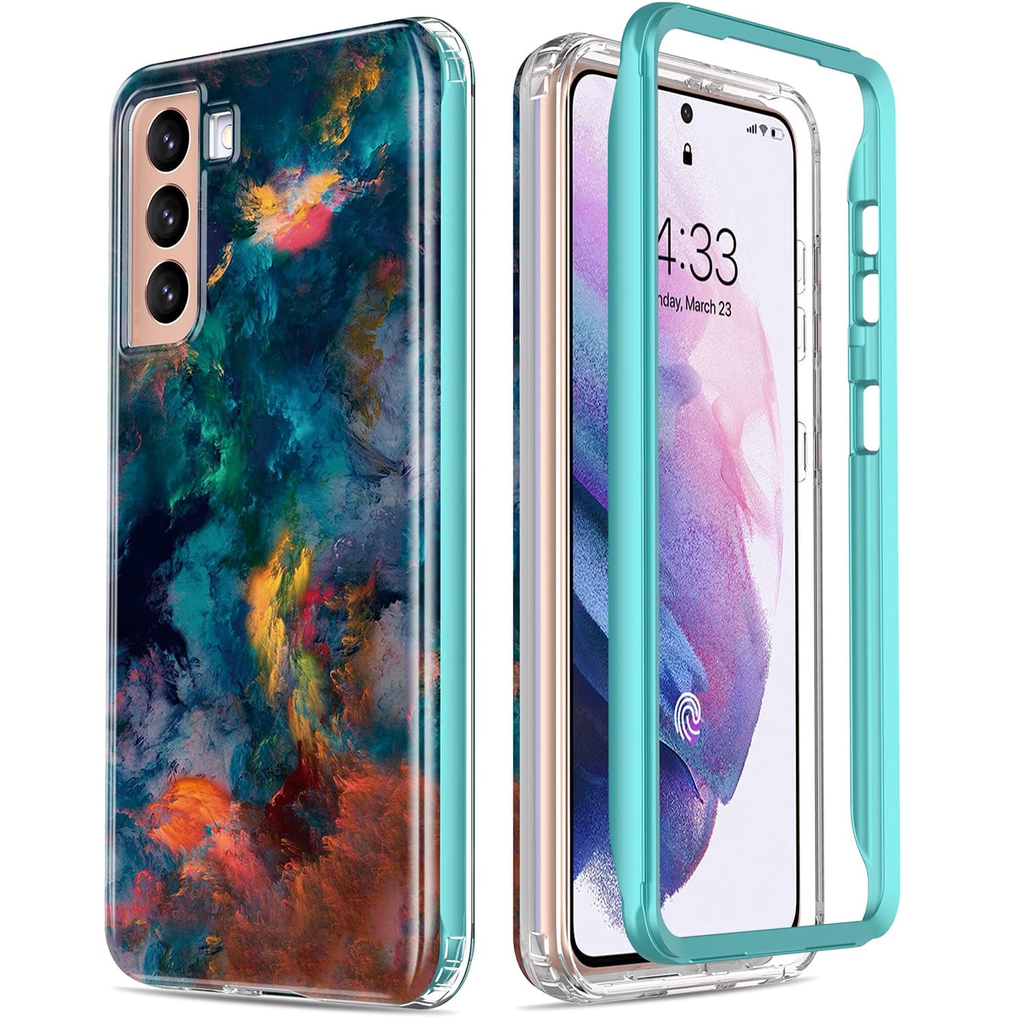 Esdot for Samsung Galaxy S21 Case,Military Grade Passing 21ft Drop Test,Rugged Cover with Fashionable Designs for Women Girls,Shockproof Protective Phone Case for Galaxy S21 6.2" Colorful Painting