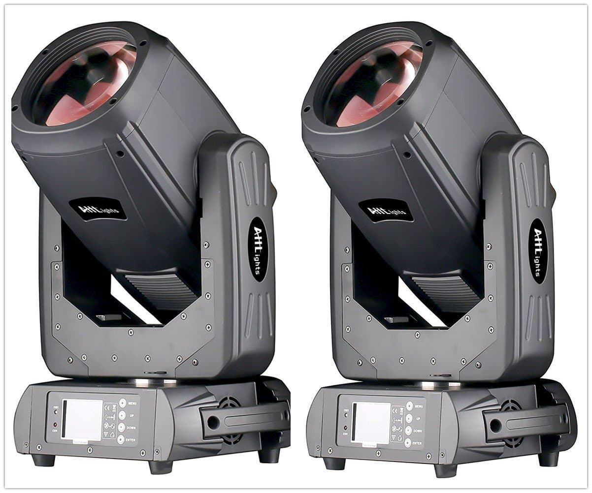 10R 260W Beam Moving Head Light, 14 Gobos and 14 Colors Changing for Disco KTV Club Party (2 Pack with Flight Case)