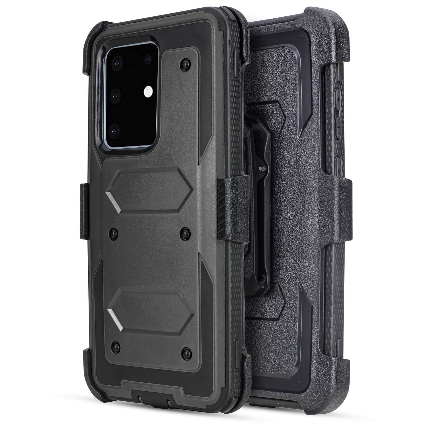 for Samsung Galaxy S20 Plus G985 Case, Belt Clip Holster Kickstand Shockproof Hard PC Soft TPU Heavy Duty Military Age Belt Clip Full Protective Case for Samsung Galaxy S20 Plus 6.7 inch (Black)