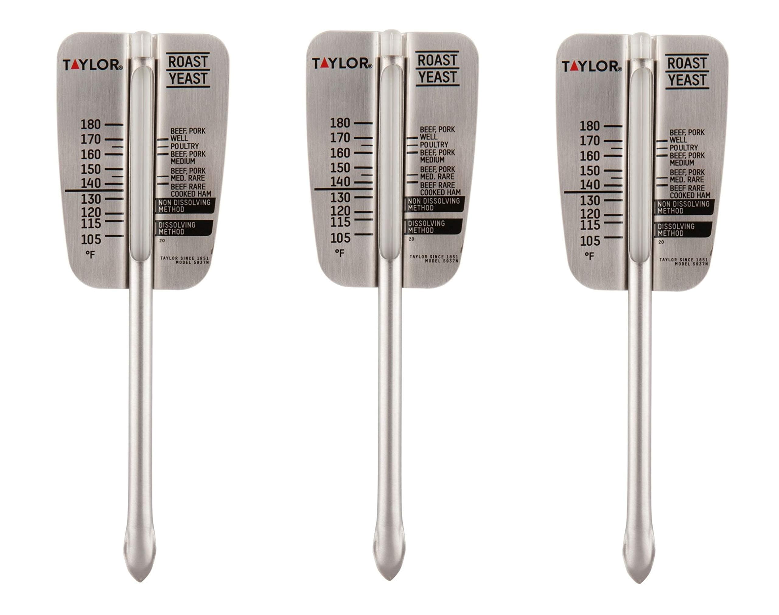 TaylorPrecision Products Classic Roast/Yeast Thermometer, 3 Pack