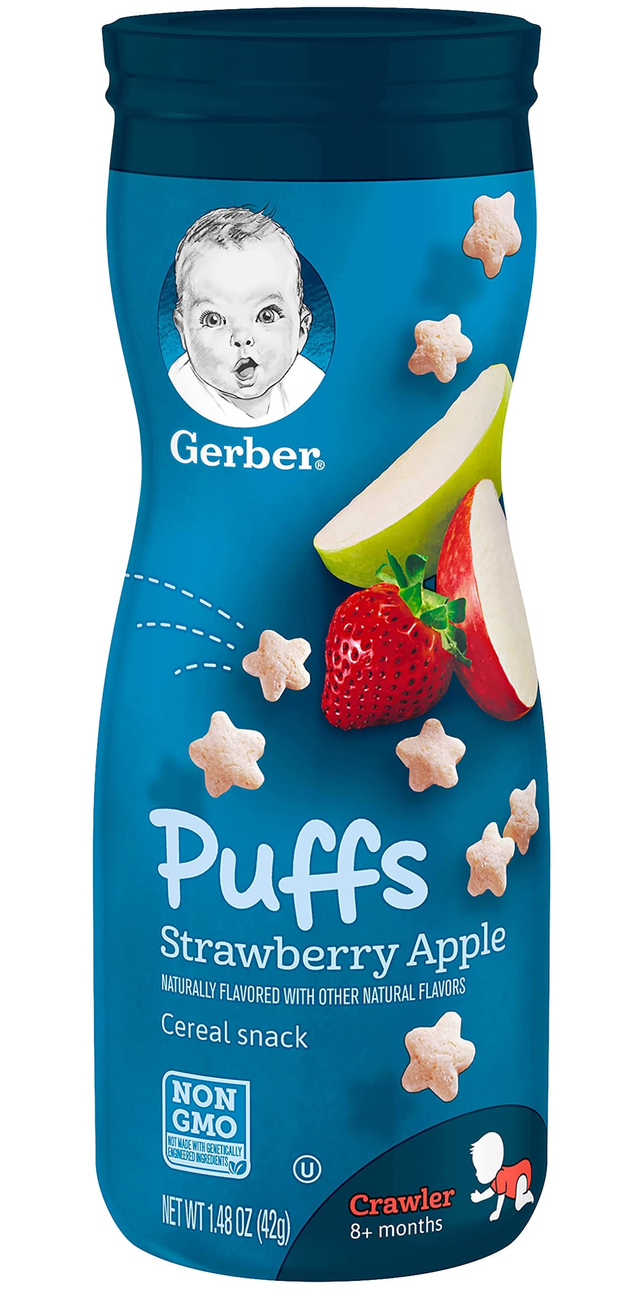 Puffs Cereal Snack, Strawberry & Apple,, large