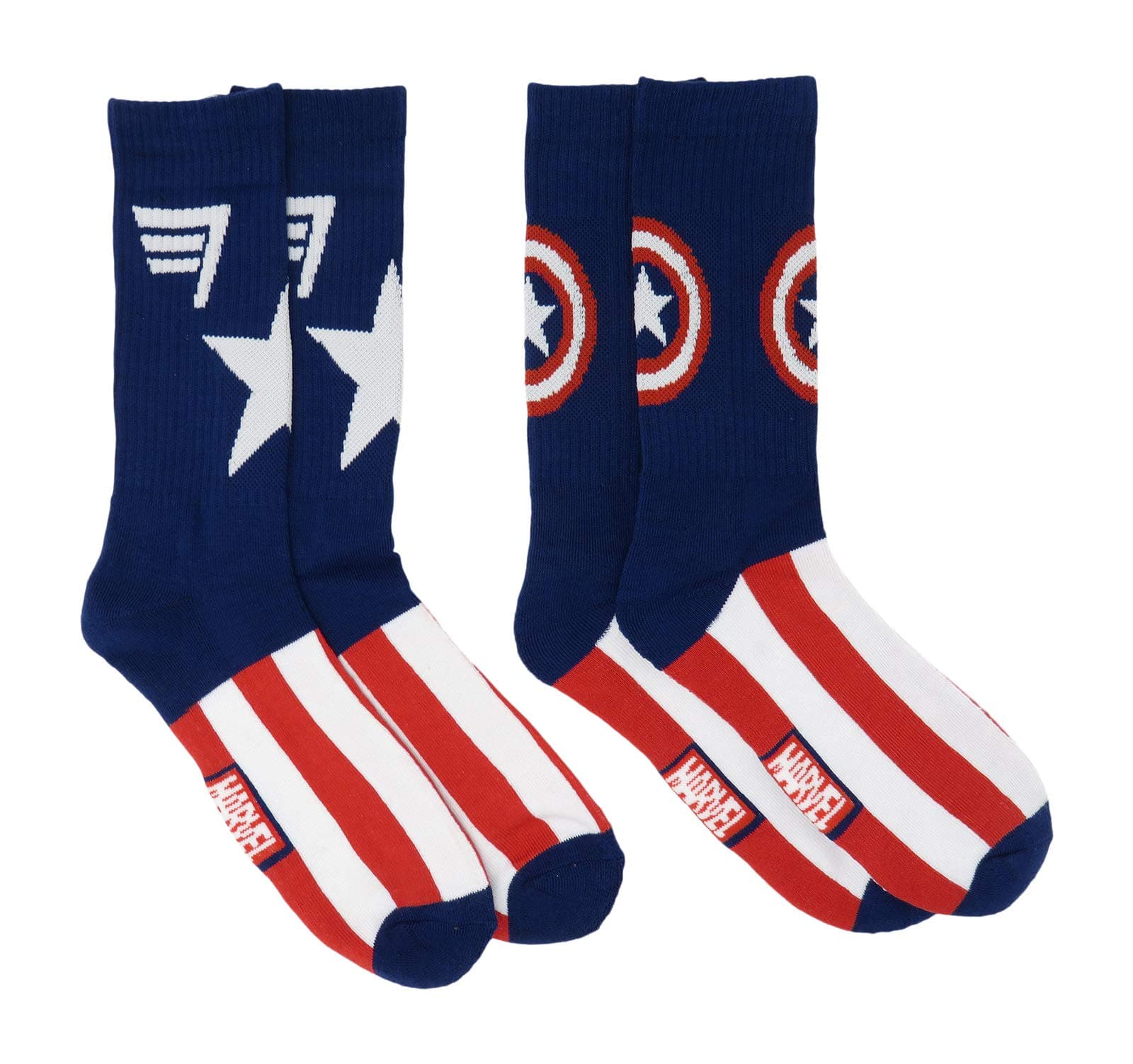 HypCaptain America Marvel Comics Men's 2 Pack Athletic Crew Socks