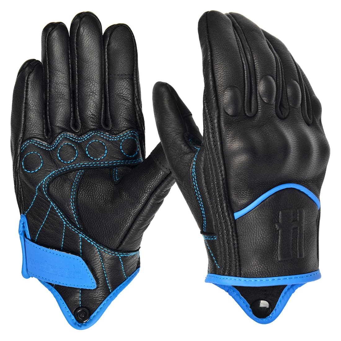 Harssidanzar Leather Motorcycle Gloves for Men Touchscreen GM028