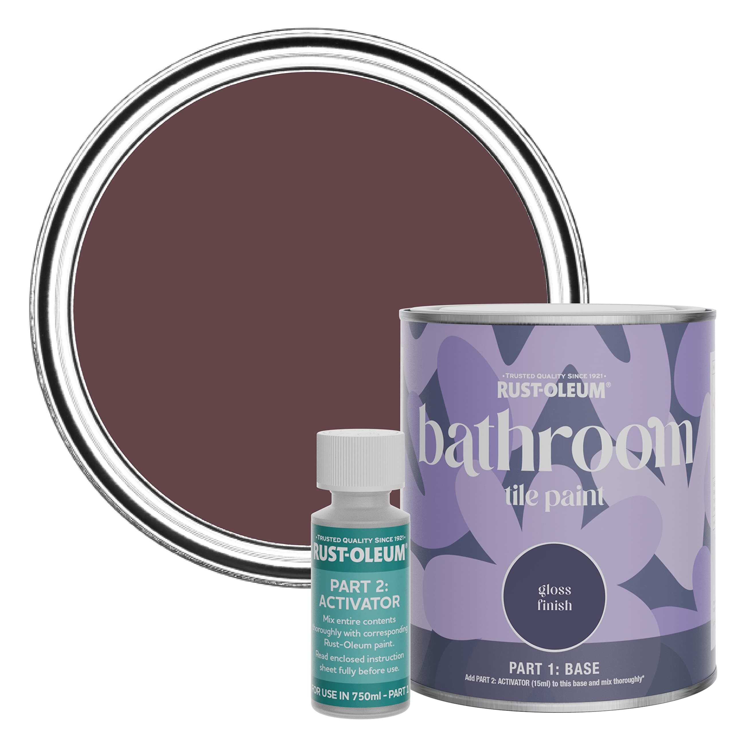 Rust-Oleum Purple Water-Resistant Bathroom Tile Paint in Gloss Finish - Mulberry Street 750ml