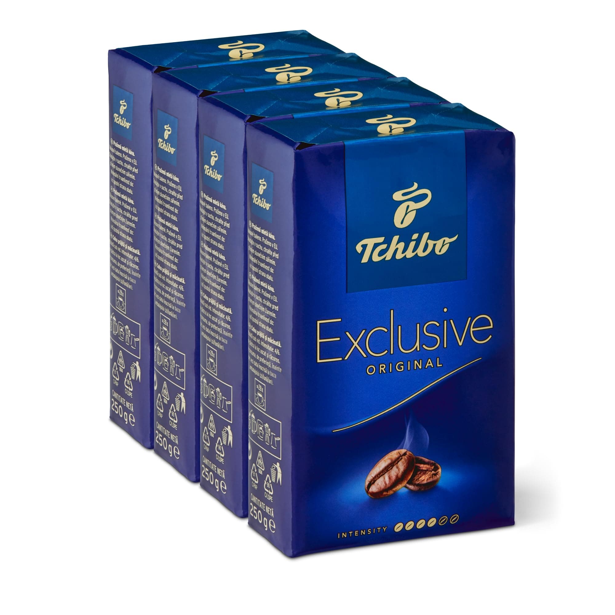 Exclusive Coffee, Premium Ground, 8.8-Ounce Vacuum Packs (Pack of 4)