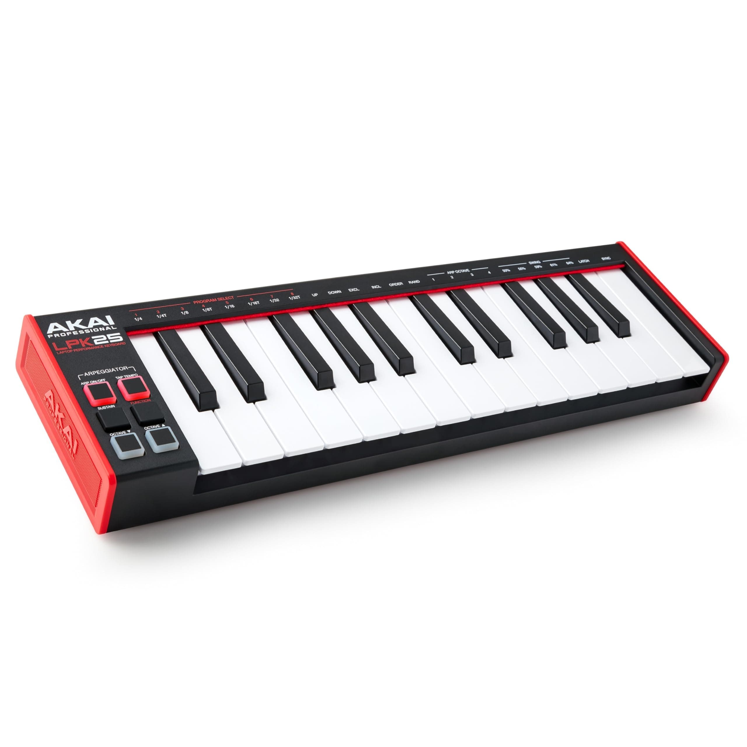 LPK25 - USB MIDI Keyboard Controller with 25 Responsive Synth Keys for Mac and PC, Arpeggiator and Music Production Software