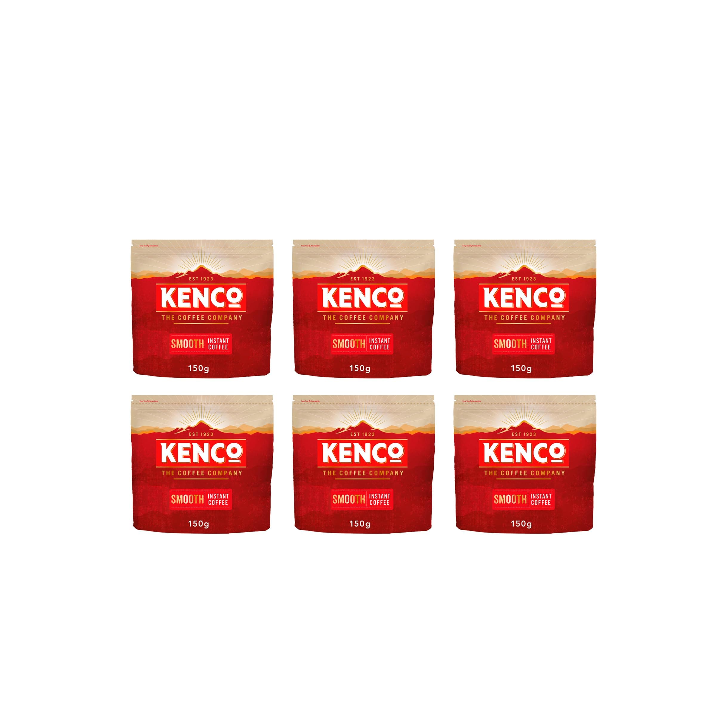 Kenco Smooth Instant Coffee Refill 150g (Pack of 6, Total 900g)