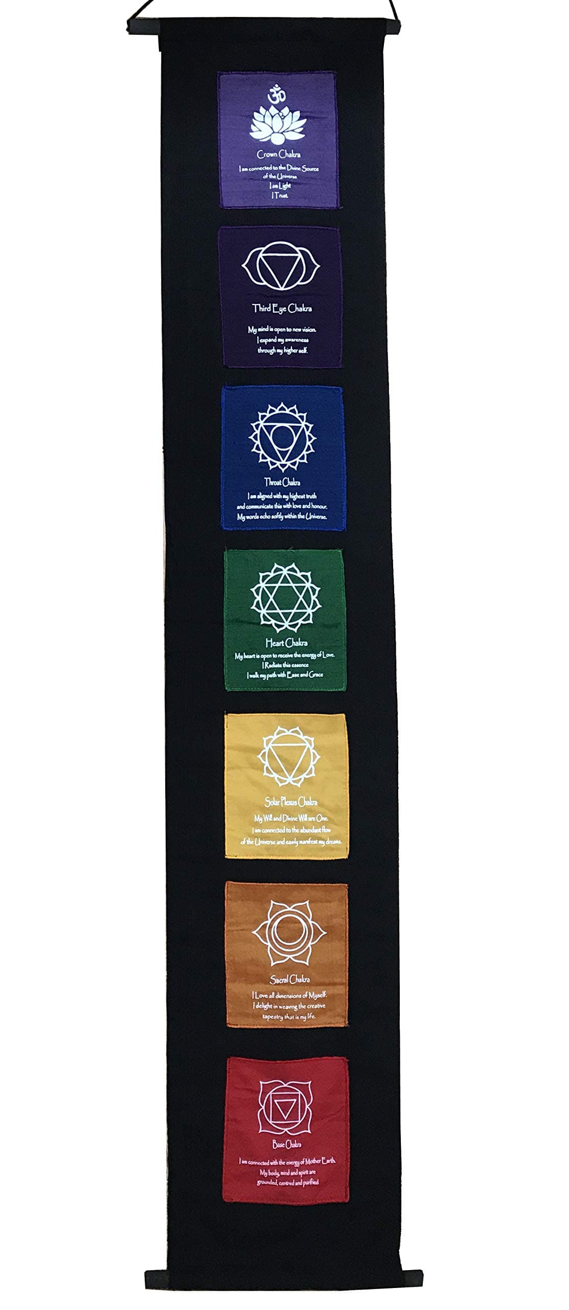 Wisdom Arts #6210 - Inspirational Wall Hanging Scroll - Chakra with Pocket and Descriptions