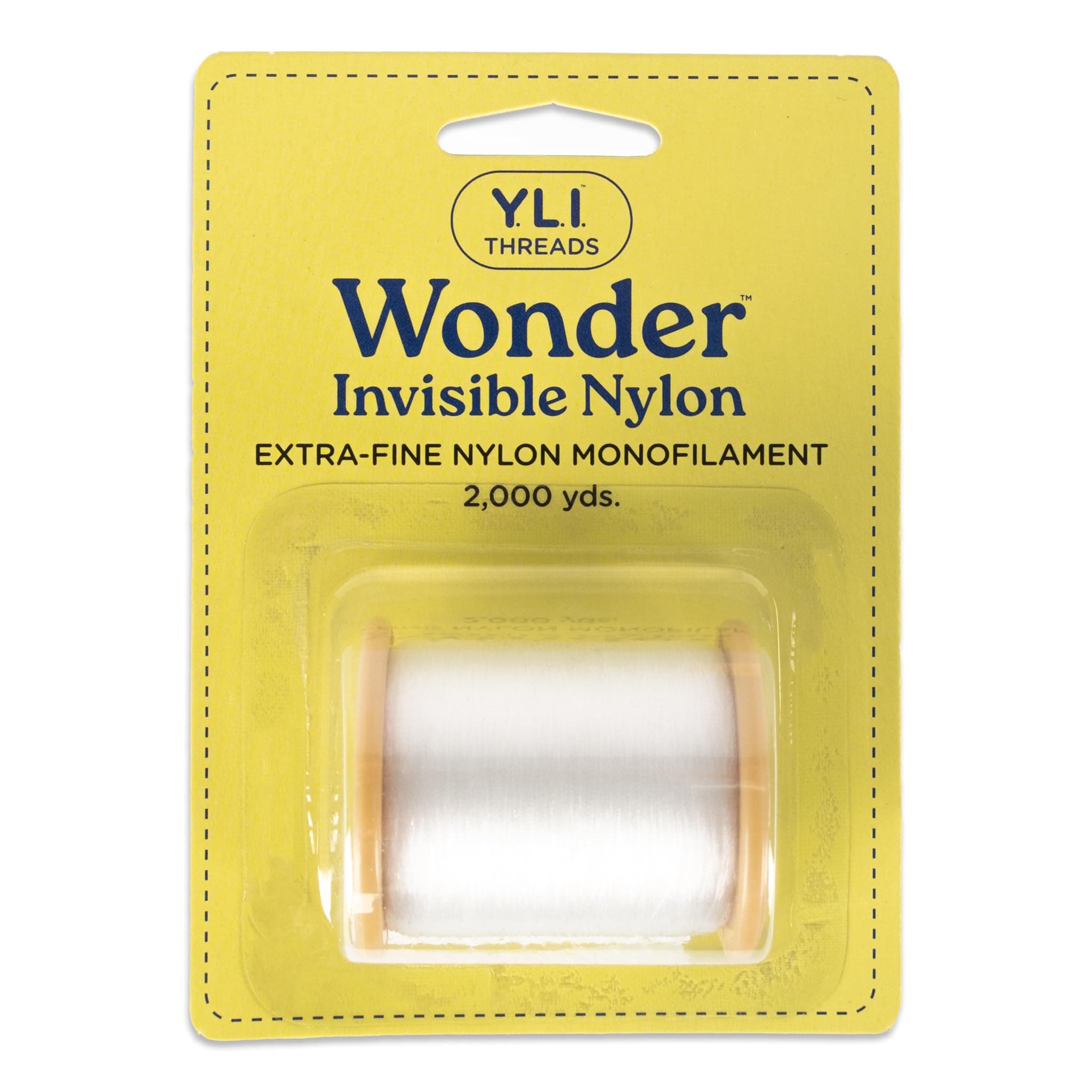 YLI Threads Wonder Invisible – Clear Nylon Monofilament Thread | Strong, Soft & Lightweight for Applique & Quilting – 2000 Yard Spool