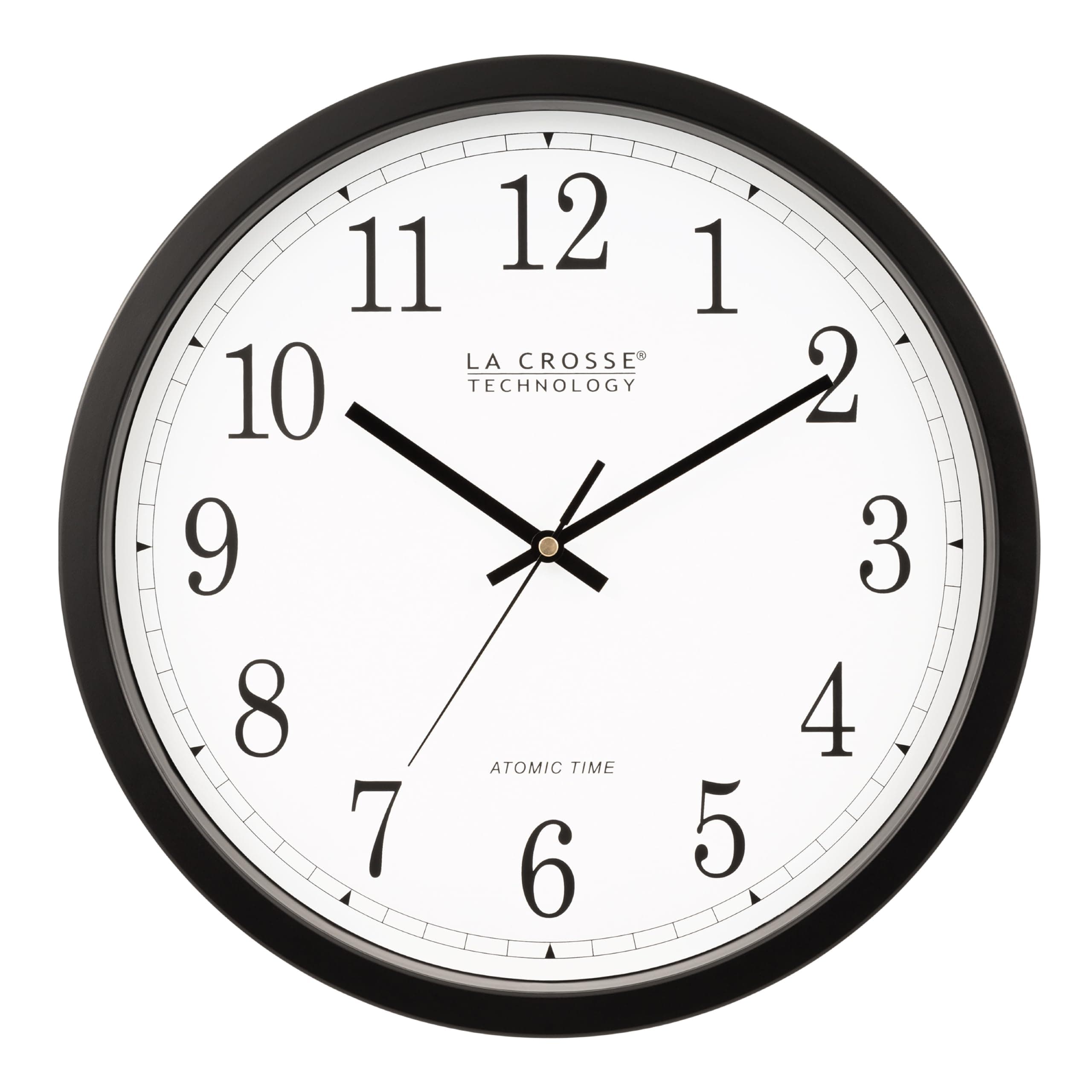 La Crosse Technology WT-3143-H 14-Inch Atomic Wall Clock, Black