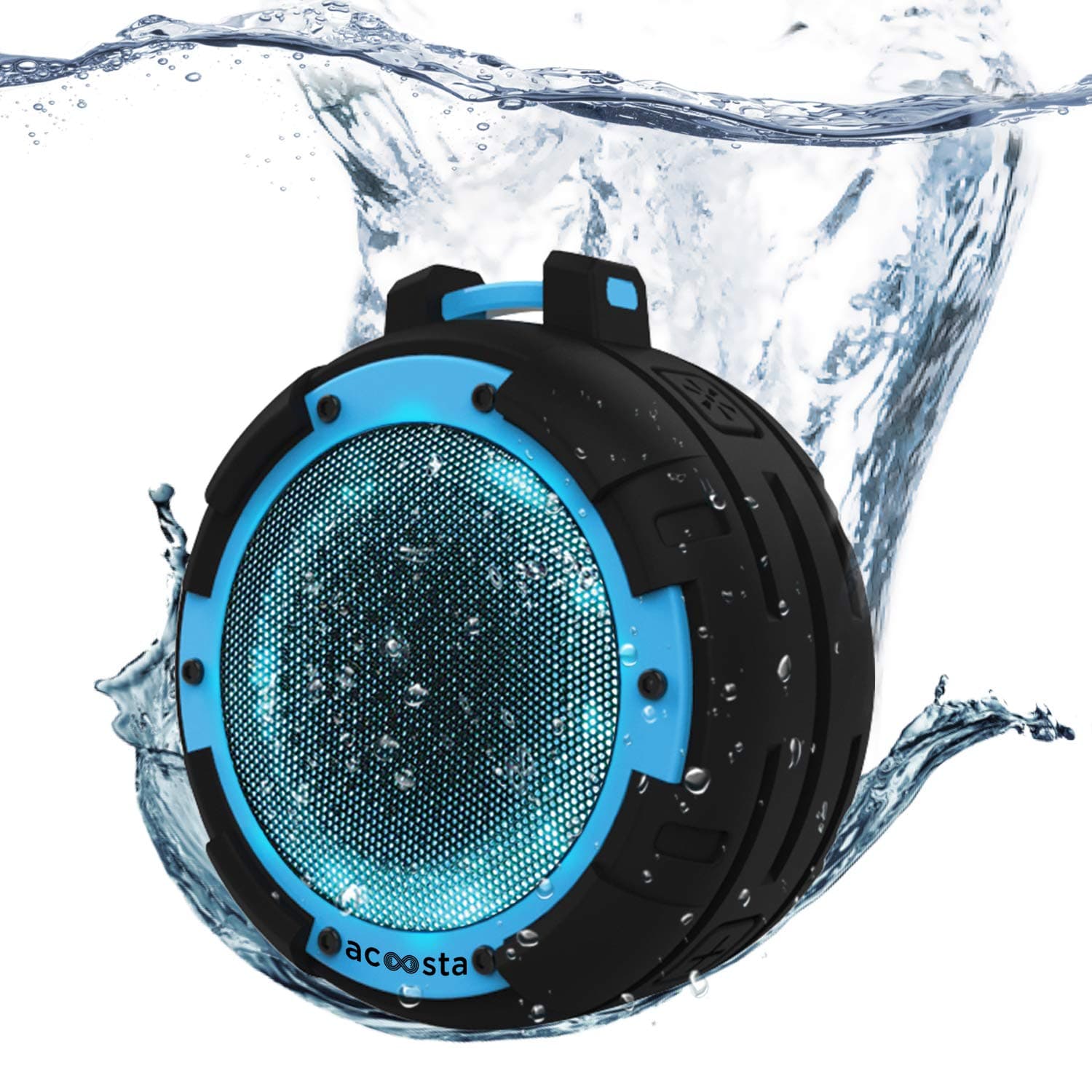 ACOOSTA BOLD 820, IPX8 100% Waterproof, Portable Wireless Bluetooth Speaker (5 watt) with Loud Bass, 4 Colorful LED Light Modes, Shockproof & Dustproof with Built in Mic, Aux & Upto 6 hrs of Playback