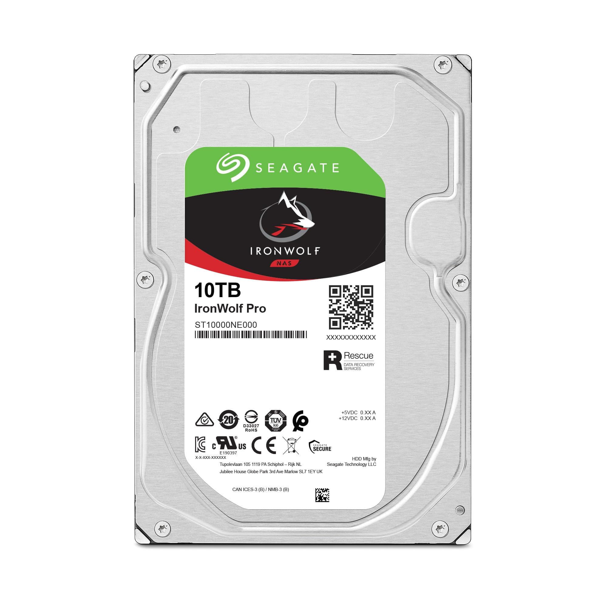 Seagate IronWolf Pro 10 TB NAS Internal Hard Drive HDD – 3.5 Inch SATA 6 Gb/s 7,200 RPM 256 MB Cache for RAID Network Attached Storage, Data Recovery Rescue Service (ST10000NE0008)