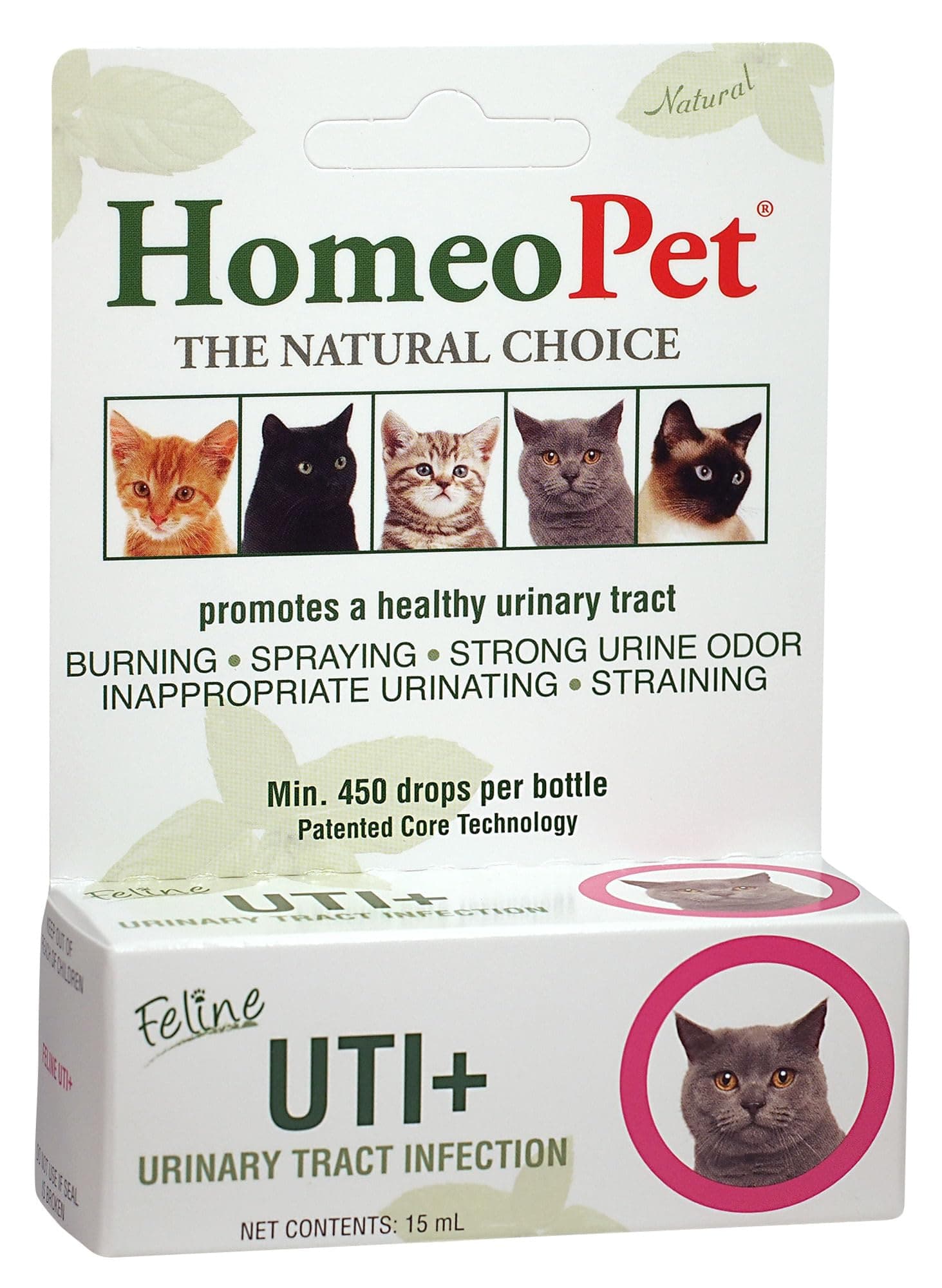 HomeoPet Feline UTI Plus Urinary-Tract Relief, Urinary-Tract Support for Cats, 15 Milliliters