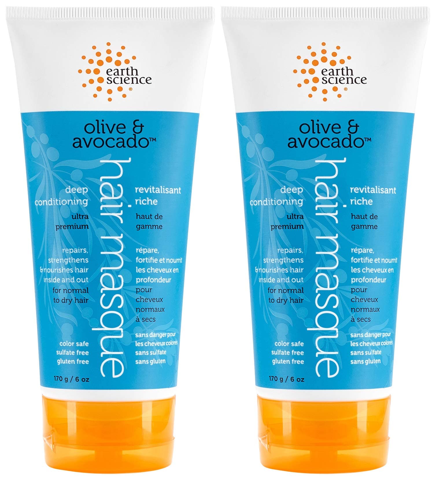 EARTH SCIENCE - Olive & Avocado Deep Conditioning Hair Masque: For Normal to Dry Hair (2 pk, 6 oz.)