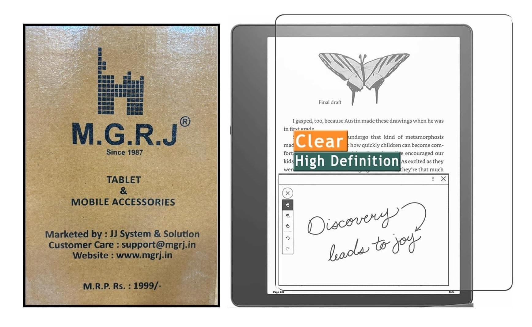 M.G.R.J® Tempered Glass Screen Protector for Kindle Scribe 10.2" (2024/2022 Released)
