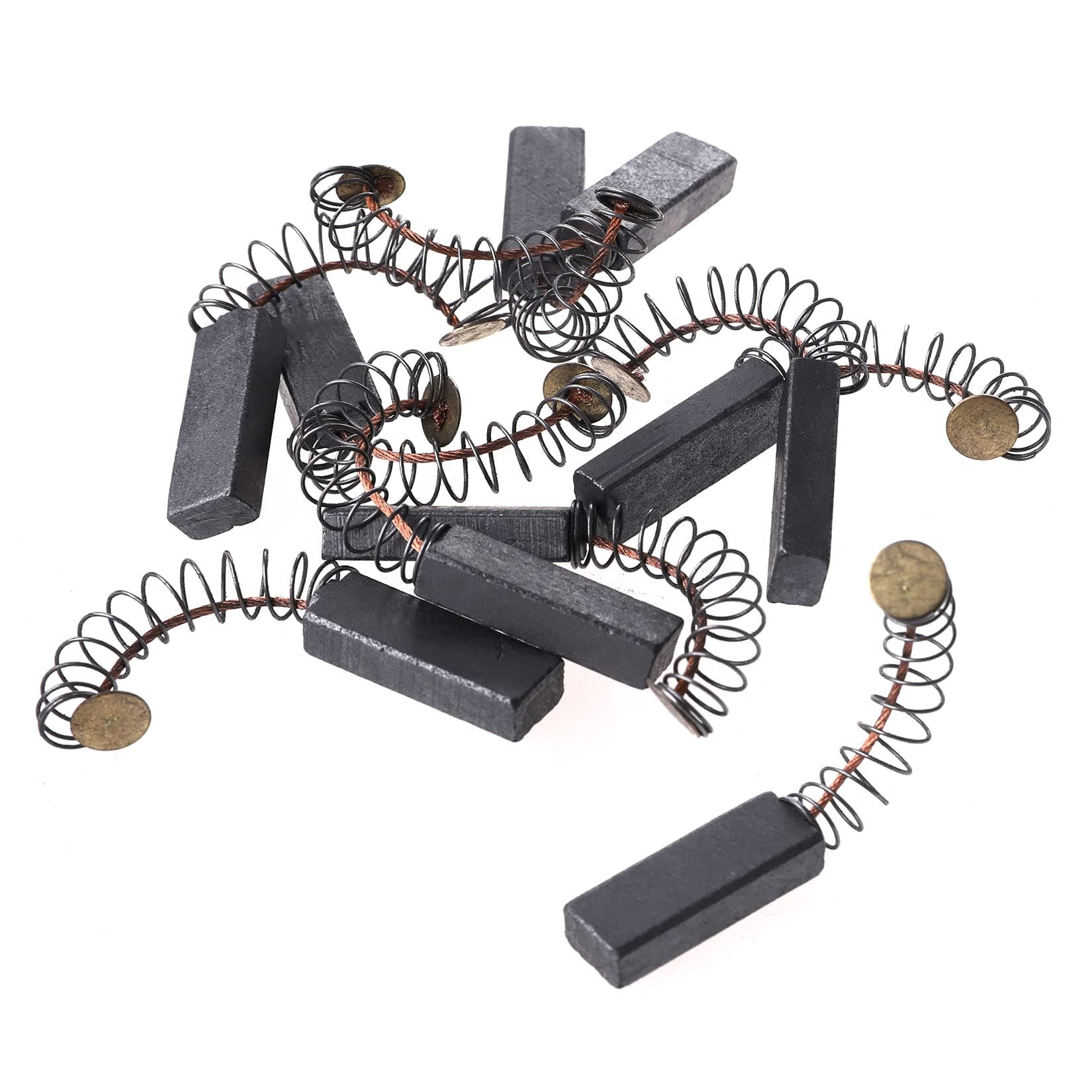 10 Pcs Carbon Brushes with Wire Leads and Brush Springs Attached 28 mm x 10 mm x 6 mm for Generic Electric Motor