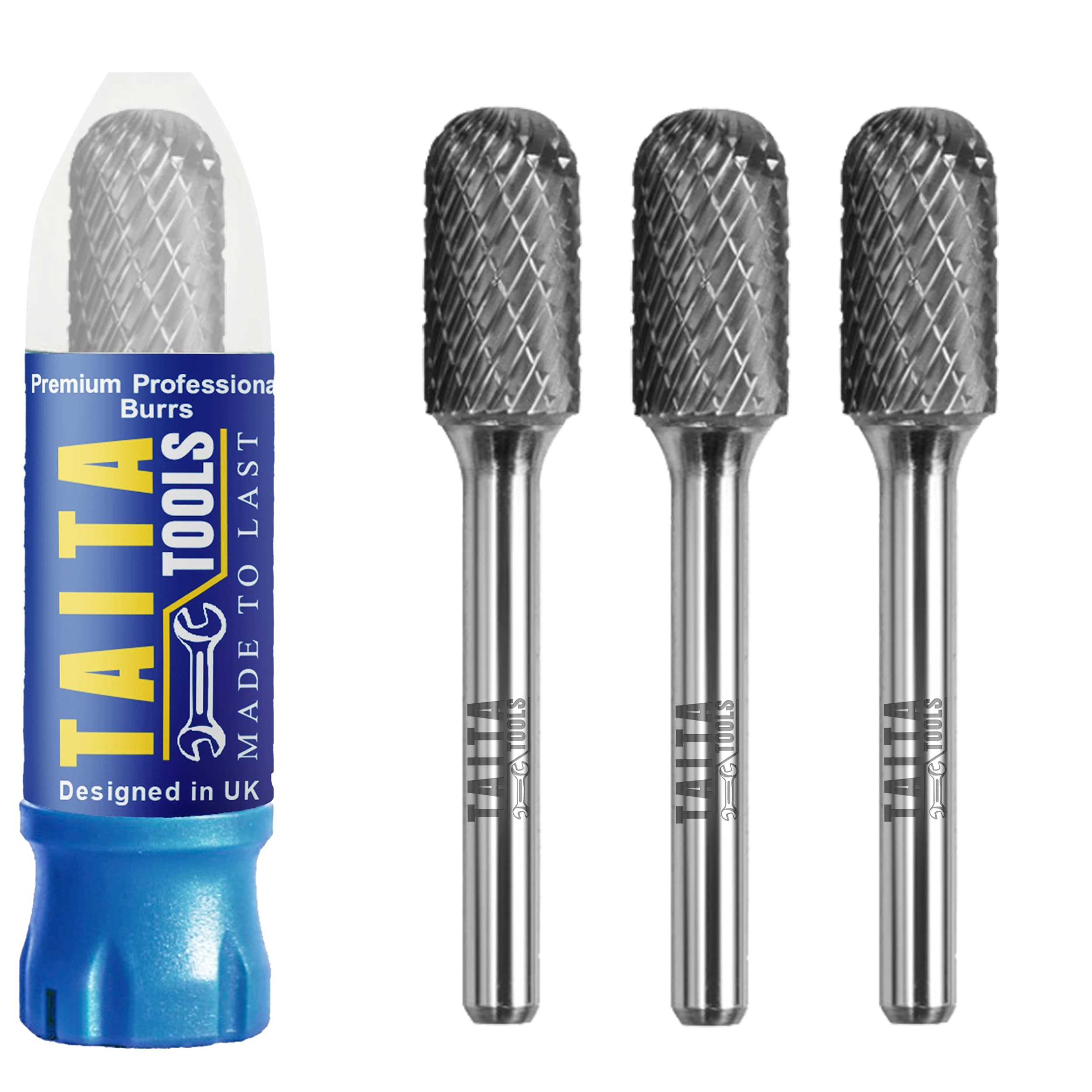 Carbide Burr 1/4" Shank, SC-5 Tungsten Double Cut Rotary Die Grinder Bits - Cutting Burrs for Milwaukee, Dewalt and Makita Die Grinder Accessories - Wood Carving Metal Working & Sturdy Storage Case