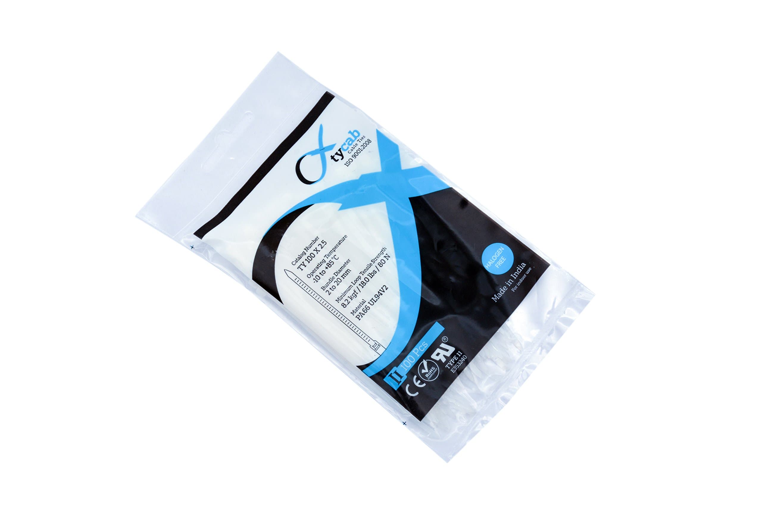 Tycab Nylon Cable Ties 100 Mm, 4 Inch, Pack of 1000, White