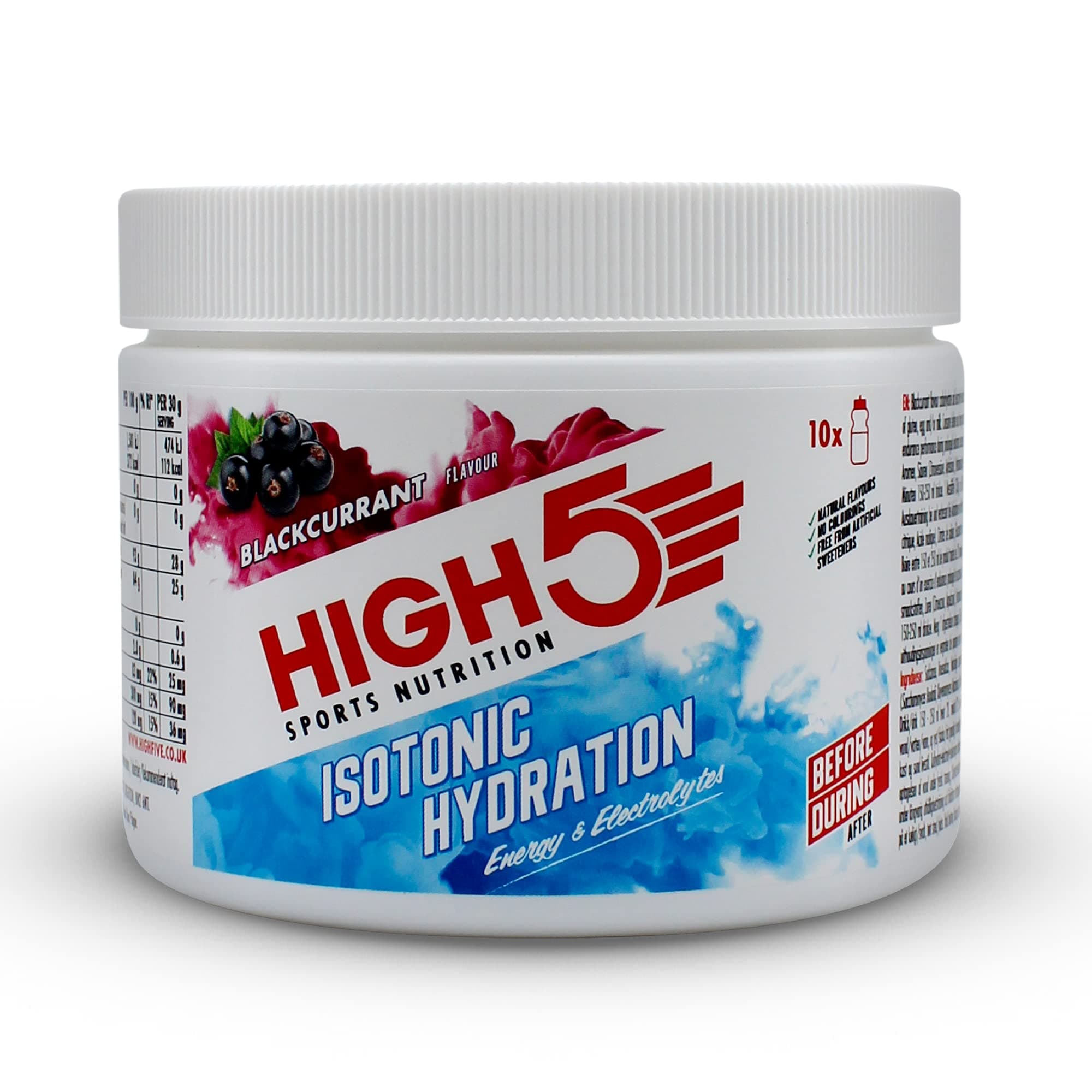 Hydration Energy Drink Powder | Isotonic Electrolyte Hydration | 28 g Carbs | 25mg Magnesium | Added Postbiotics | Zero Fat | (Blackcurrant, 300g)