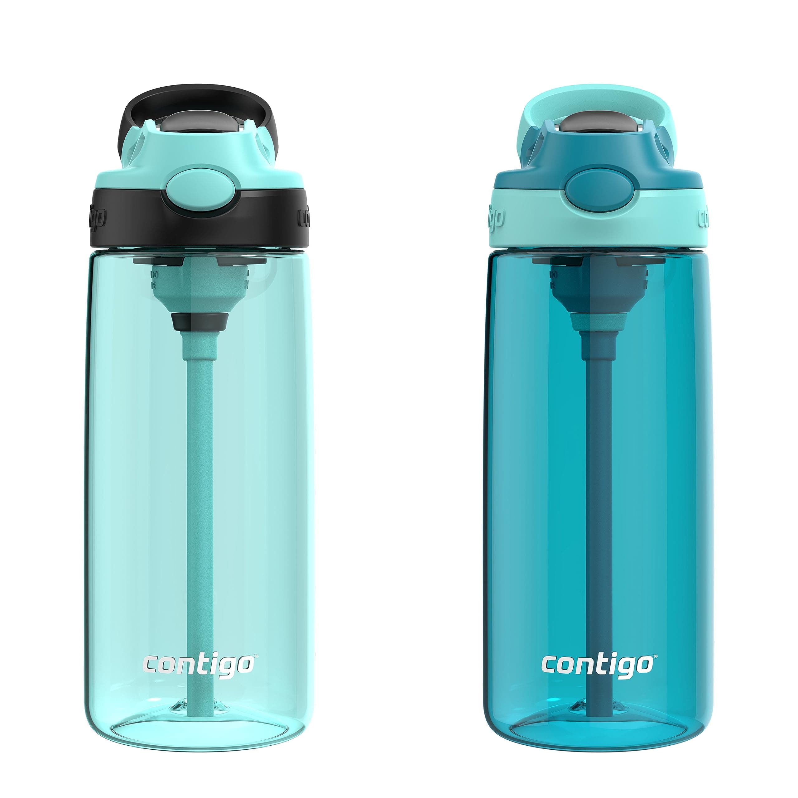 Aubrey Kids Water Bottle, 2-Pack, 20oz, Jade/Licorice & Juniper/Jade, Spill-Proof Lid, Dishwasher Safe, BPA Free